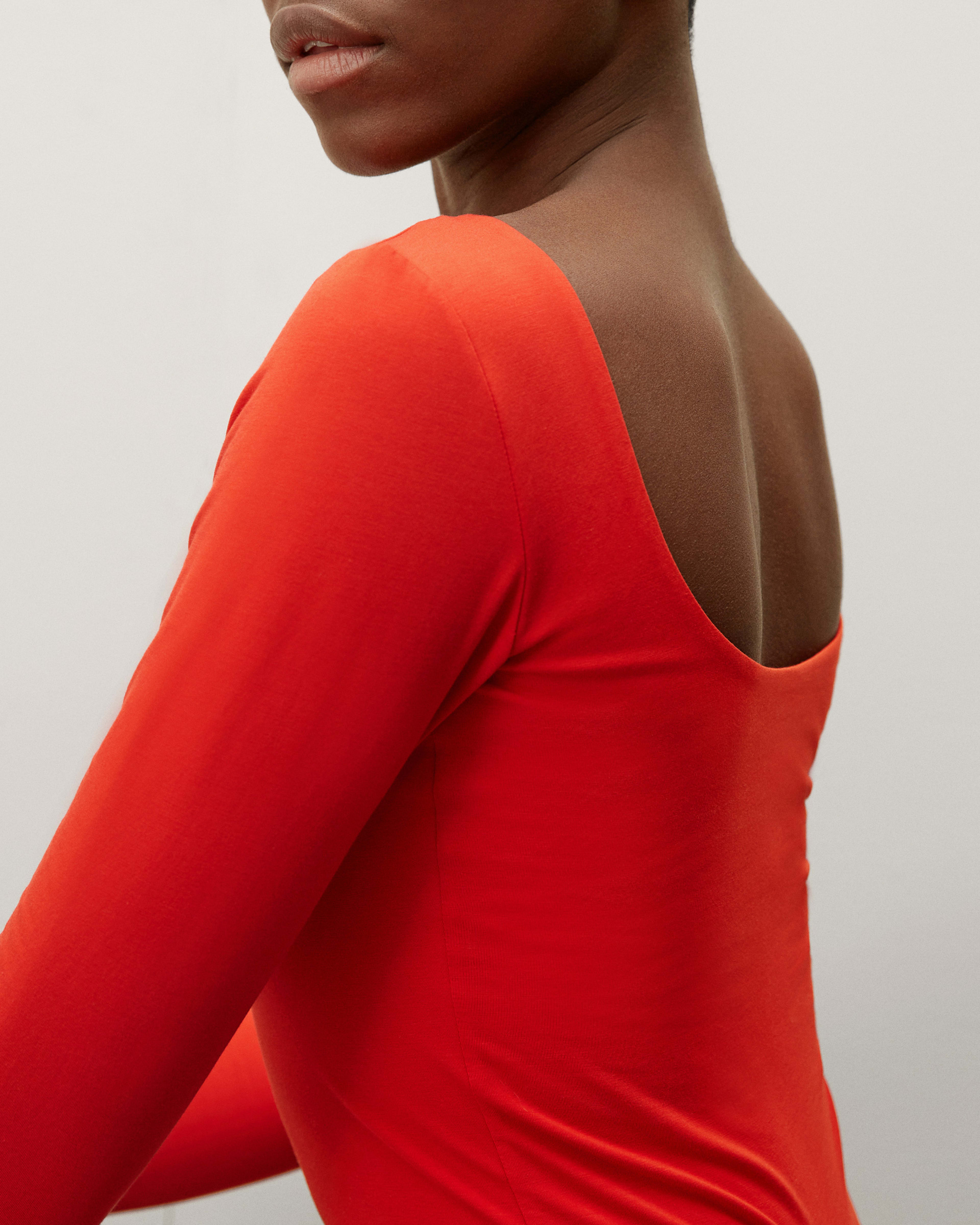 The Long Sleeve Ballet Bodysuit Scarlet Everlane 5563