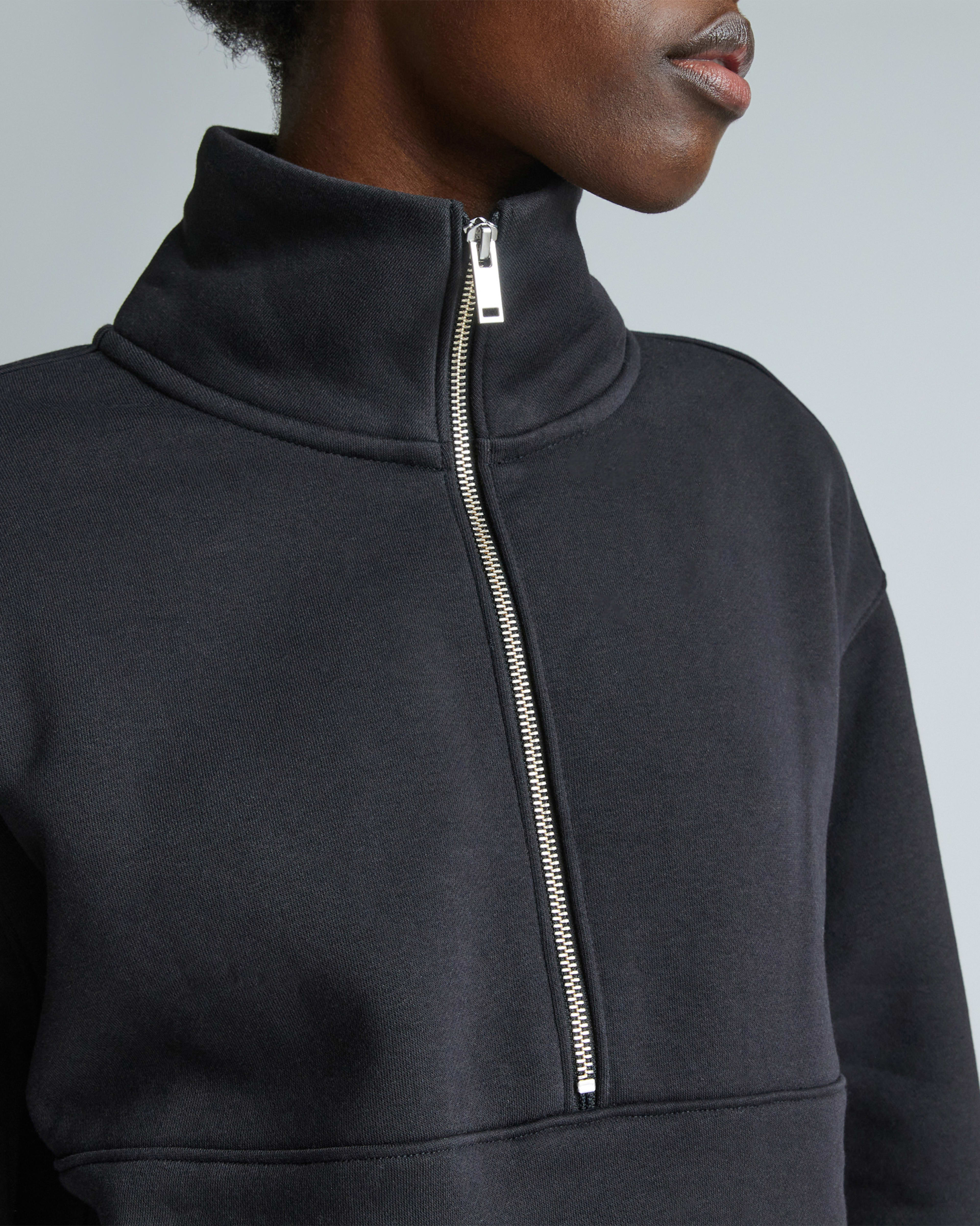 The ReTrack Half-Zip Sweatshirt Black – Everlane