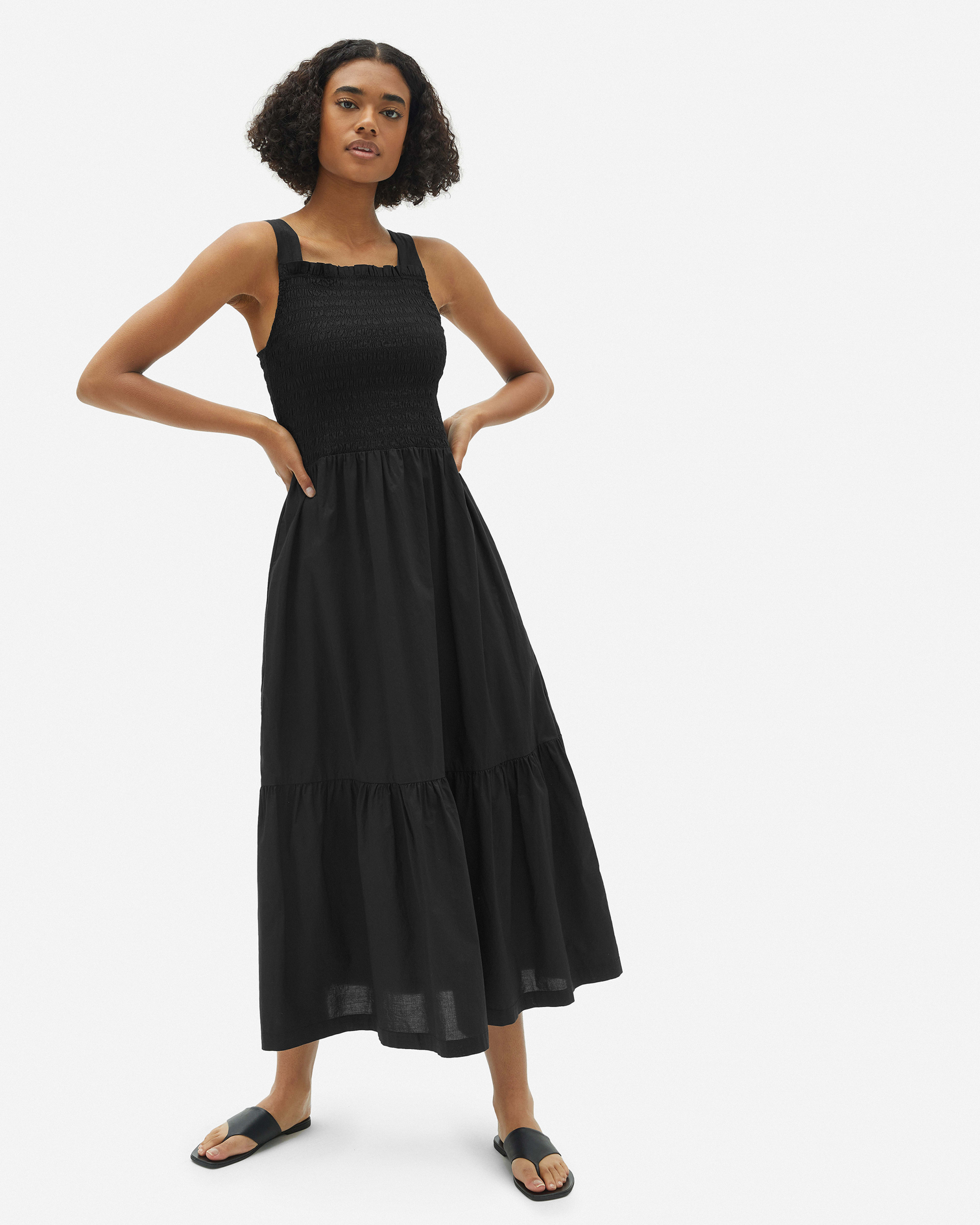 Womens black 2025 smock dress