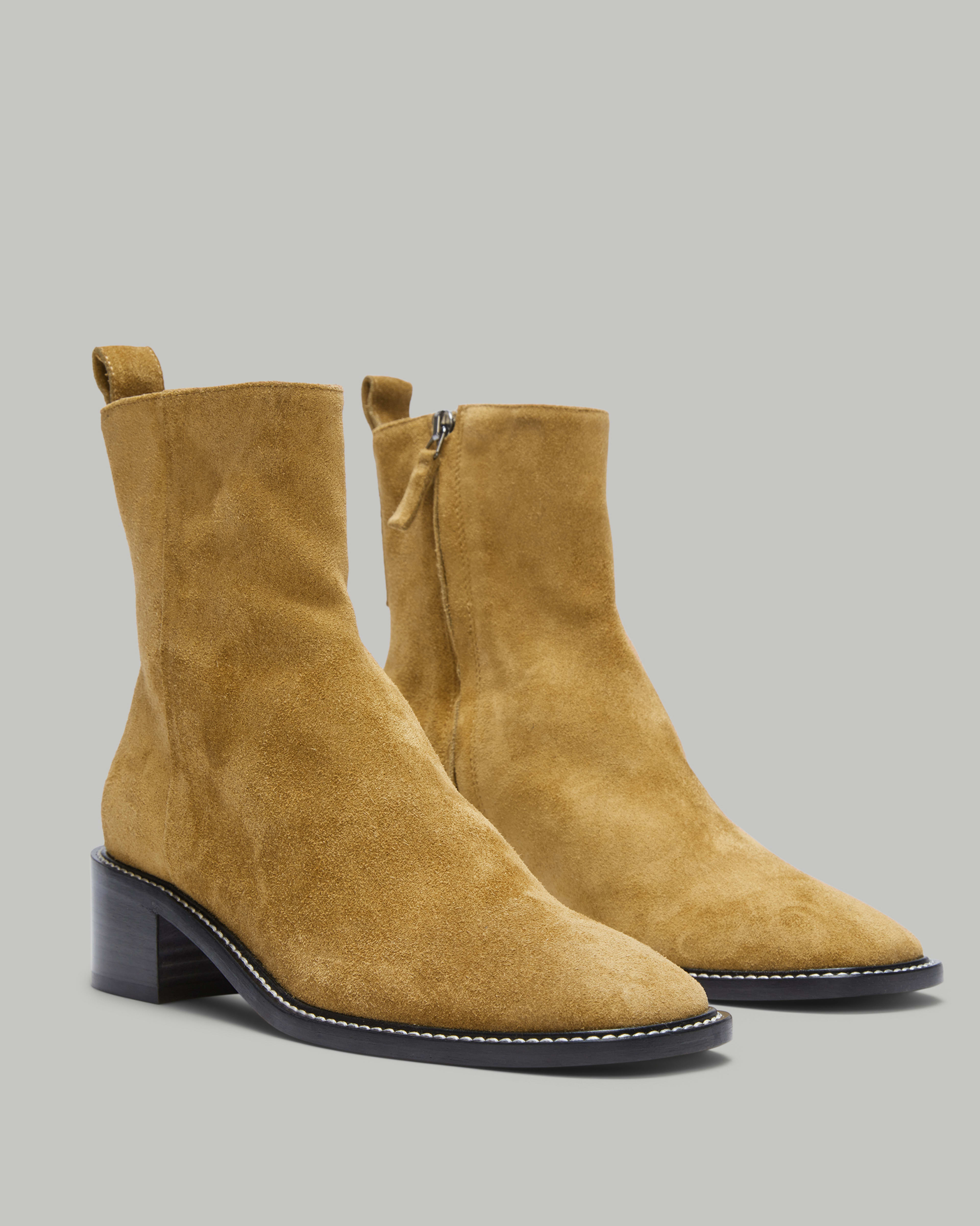Mustard suede booties deals