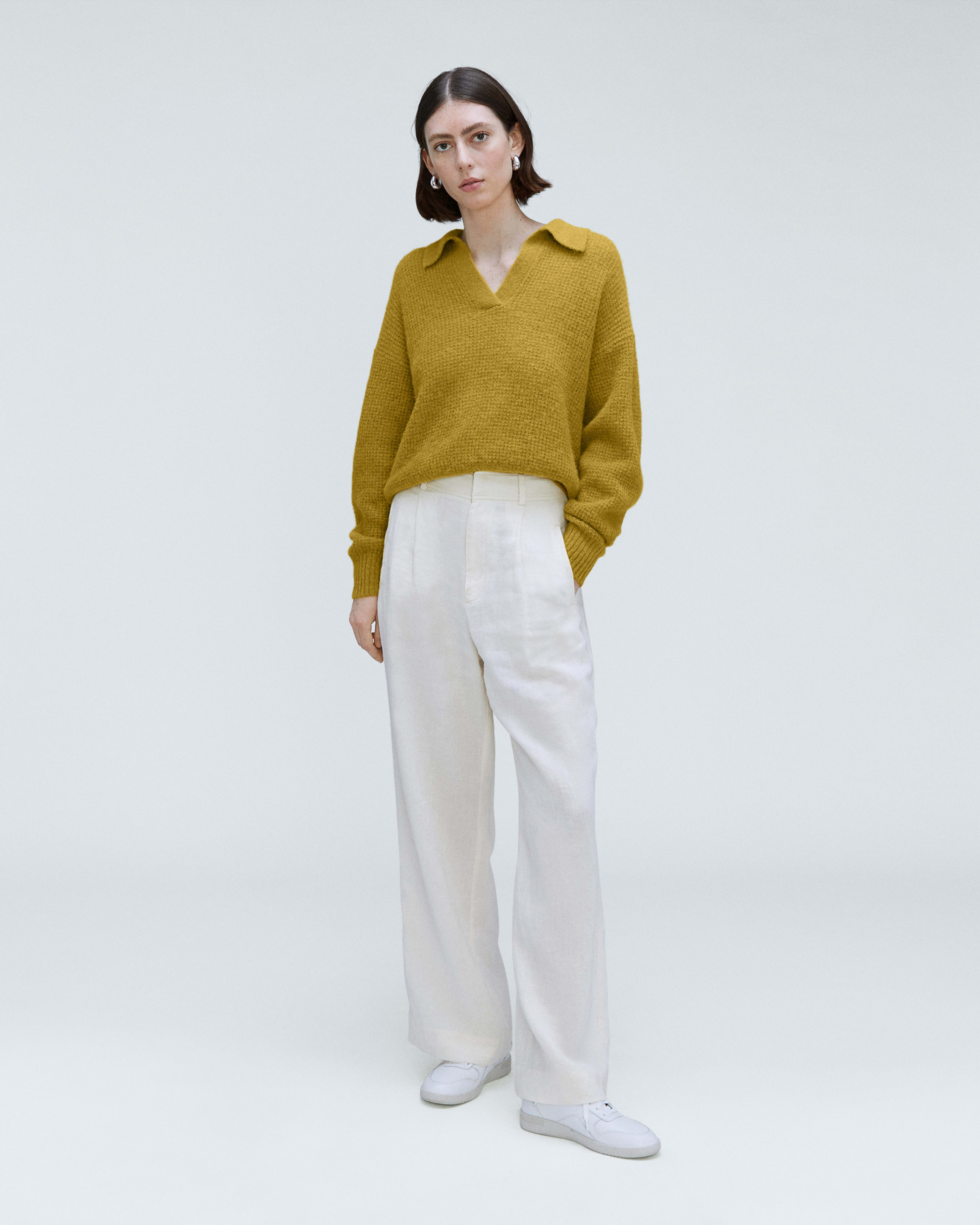 The Alpaca Waffle-Stitch Polo Golden Palm – Everlane