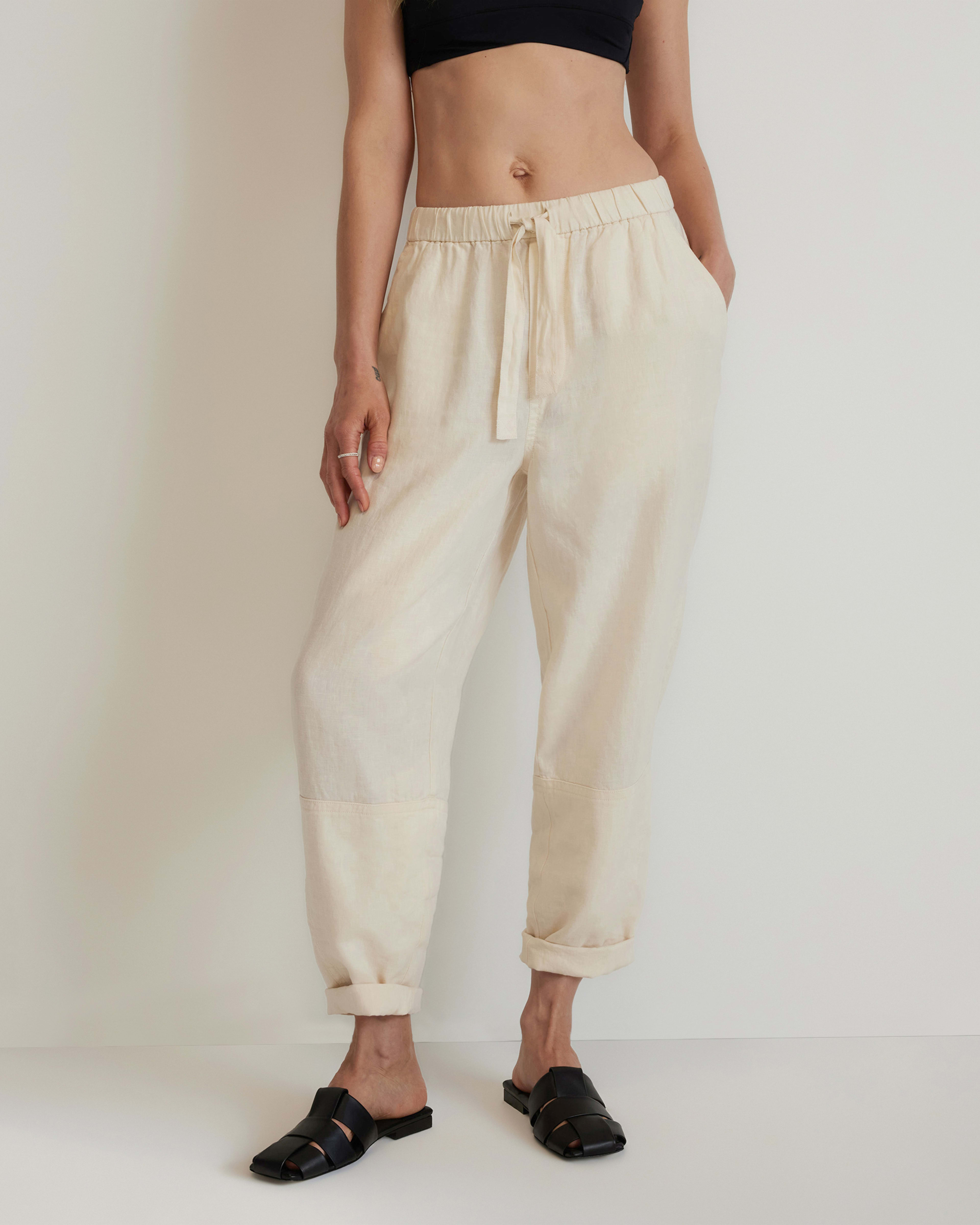 The Linen Pull-On Barrel Pant Canvas – Everlane