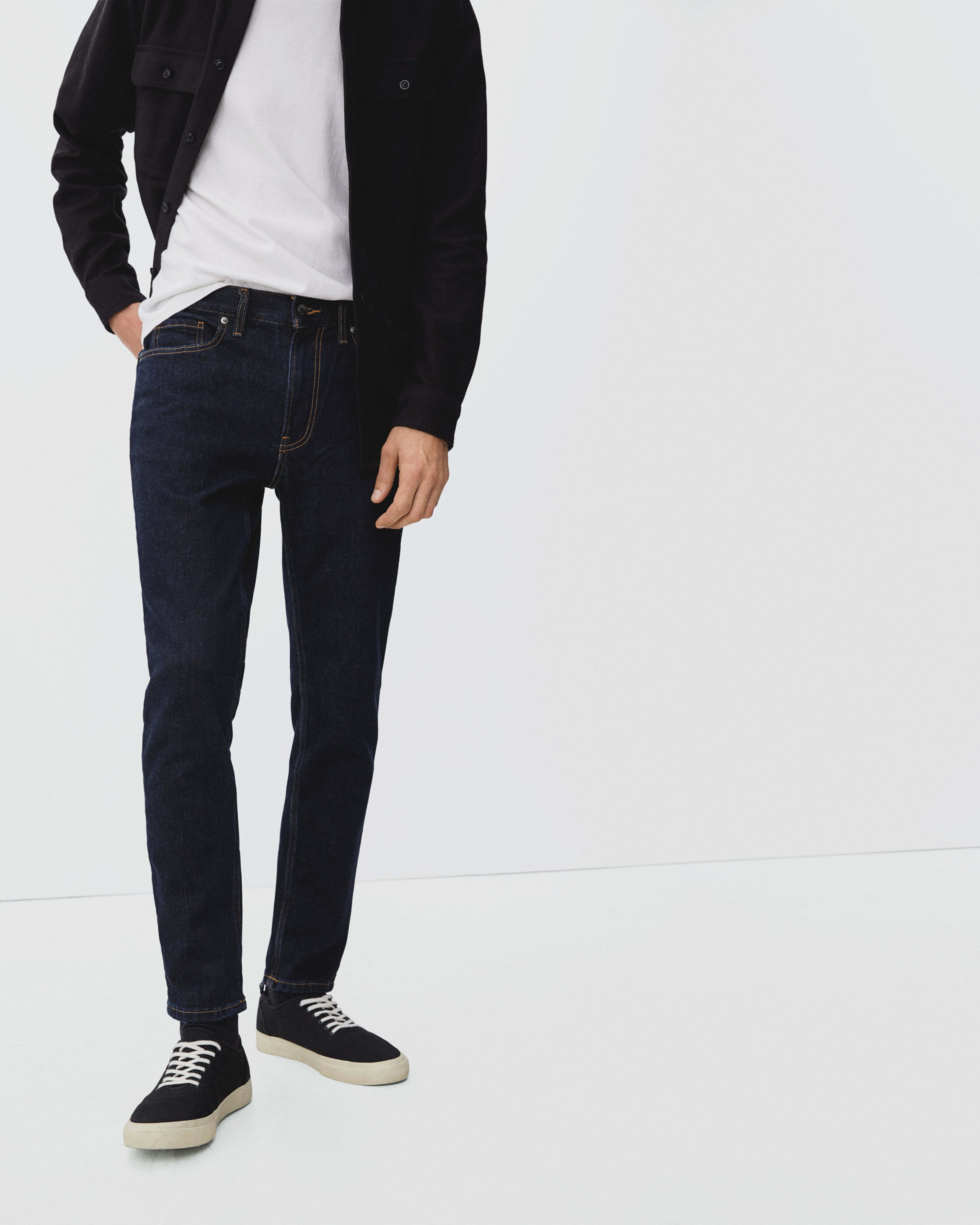 Organic Cotton Slim Fit Pants in Black