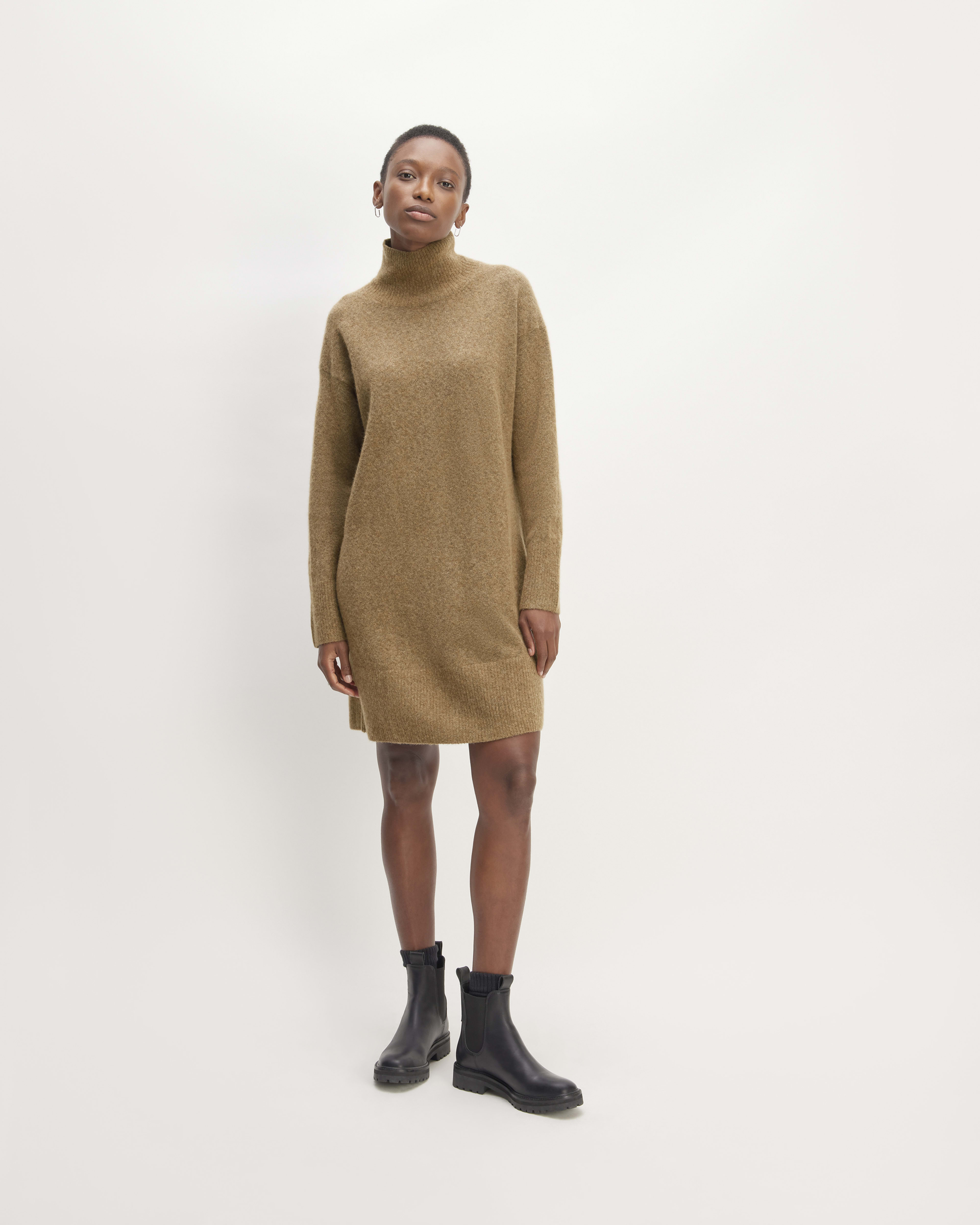 Funnel Neck Short Jumper Dress, Sustainable Womenswear