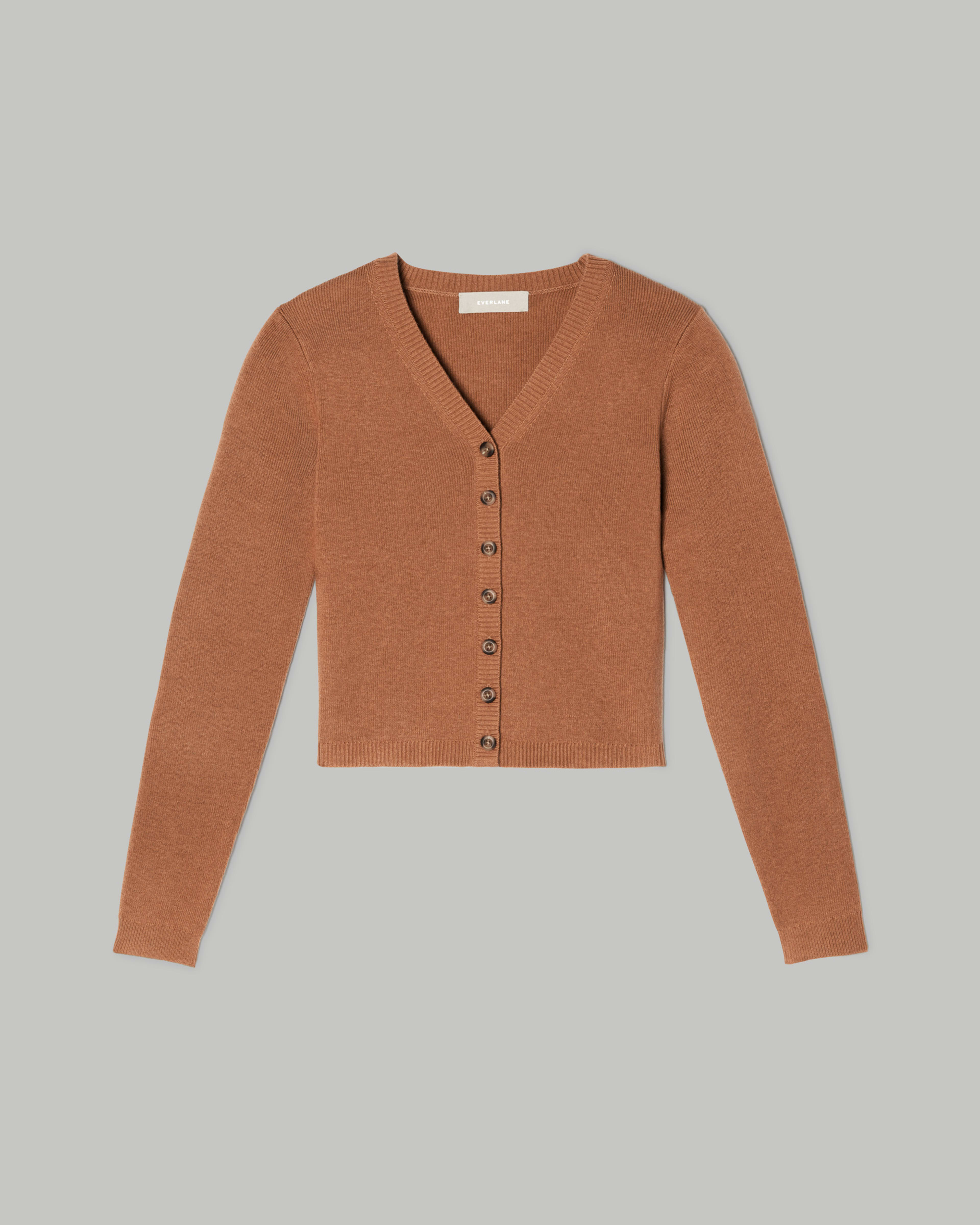 Luxe Quarter Sleeve Cardigan - Dark Brown