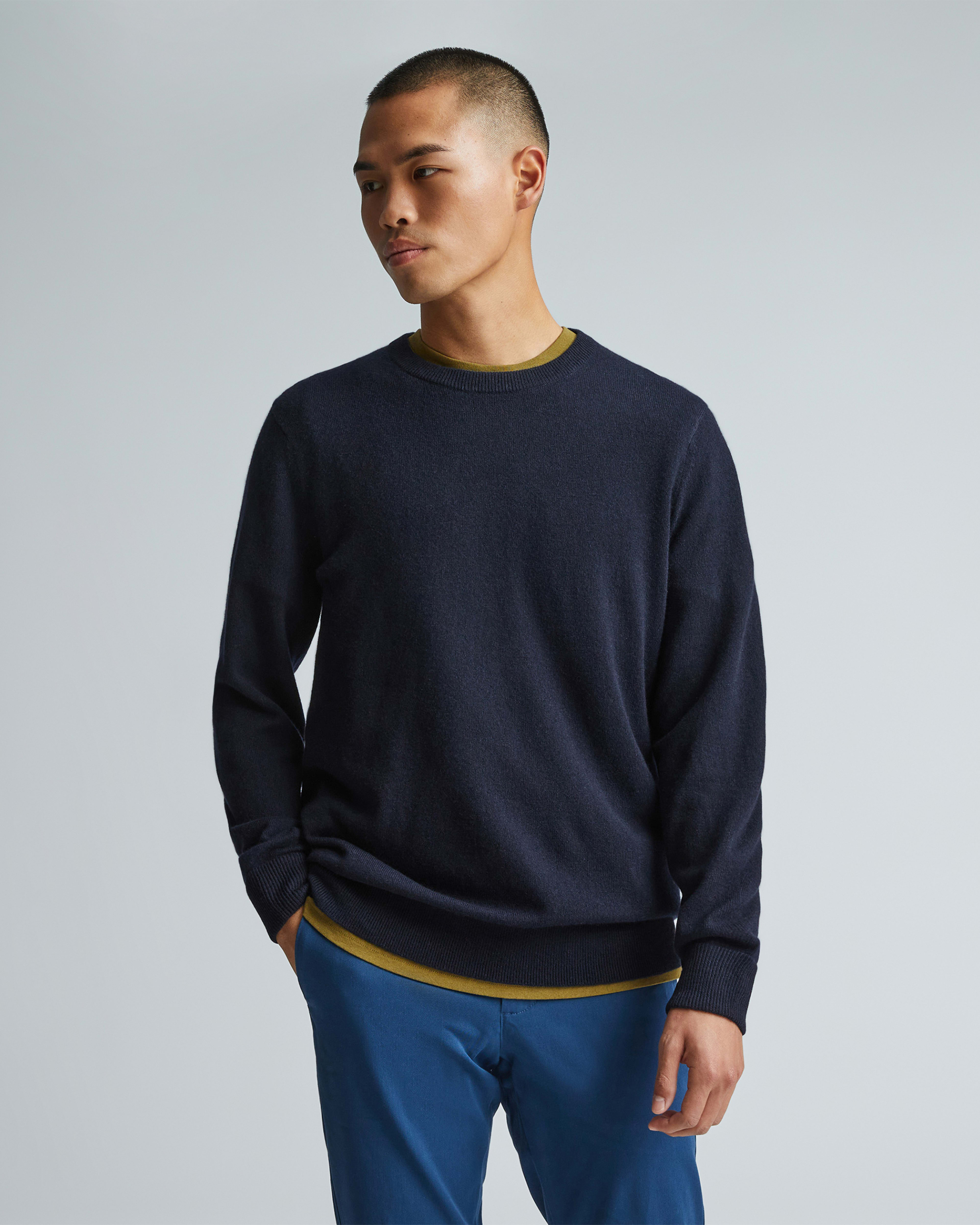 Piacenza Cashmere Cashmere Crew Neck Sweater Navy at