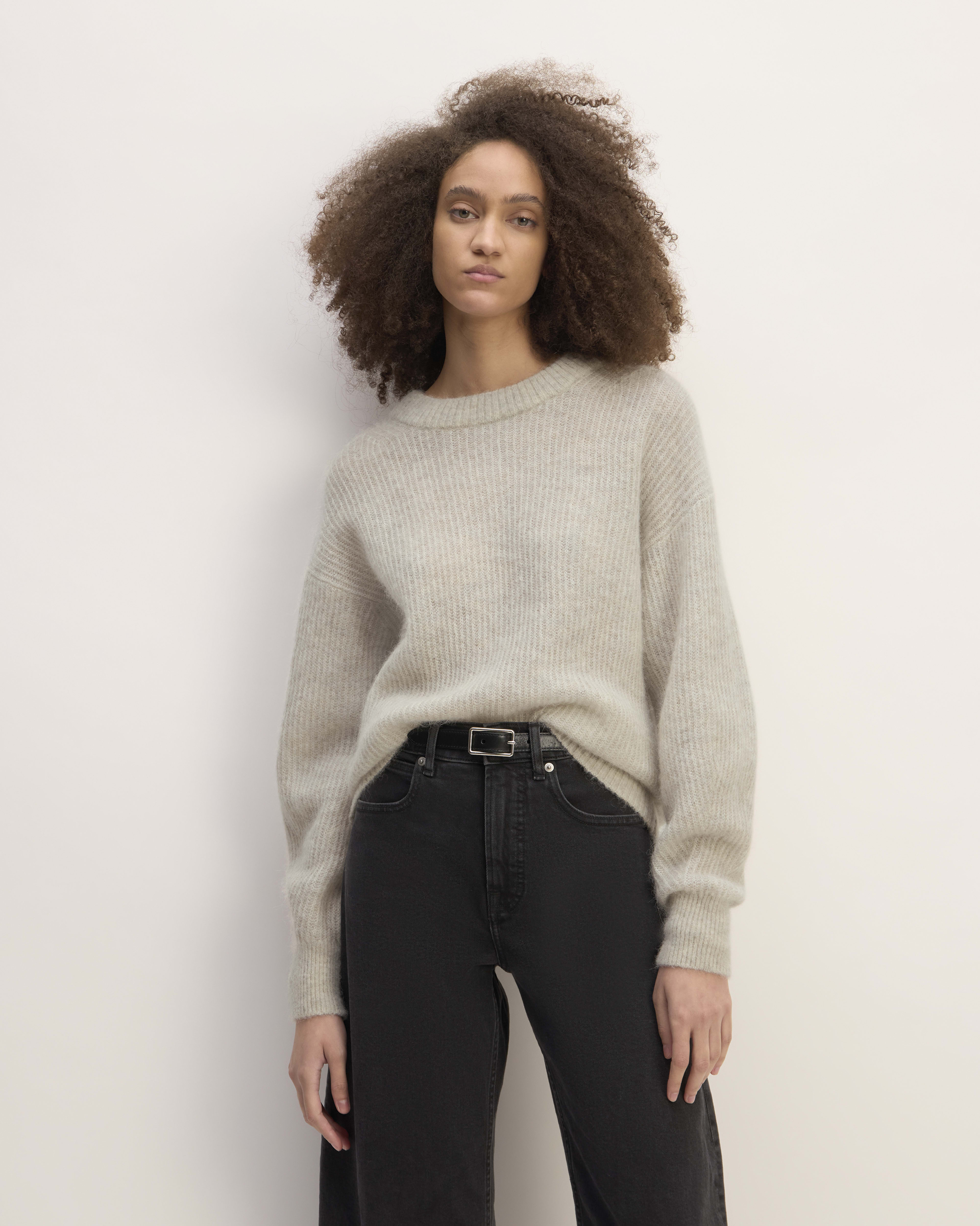 The Felted Merino Half-Zip Sweater Heathered Oat – Everlane