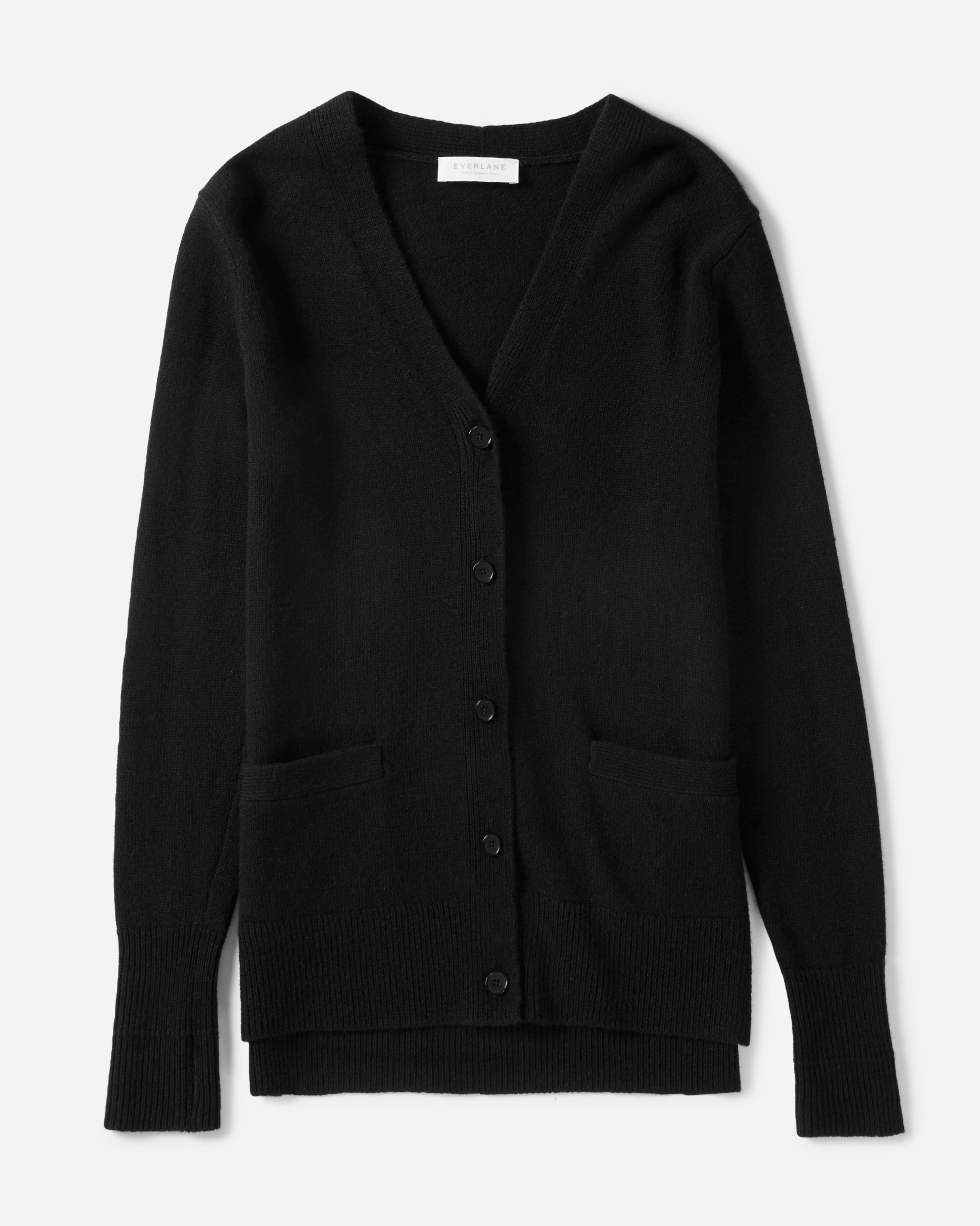 The Cashmere Boyfriend Cardigan Black Everlane