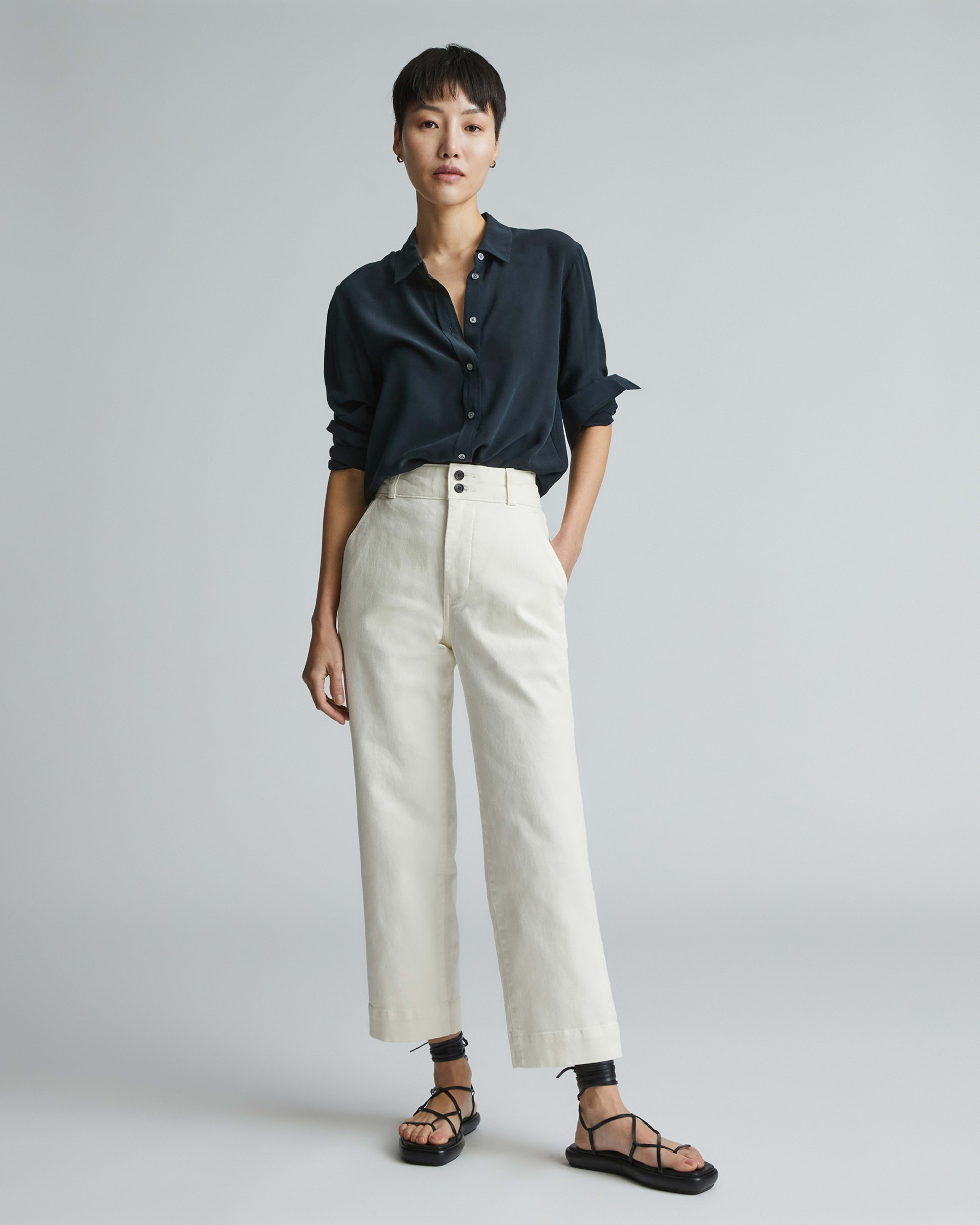 The Organic Wide Leg Pant Bone Everlane