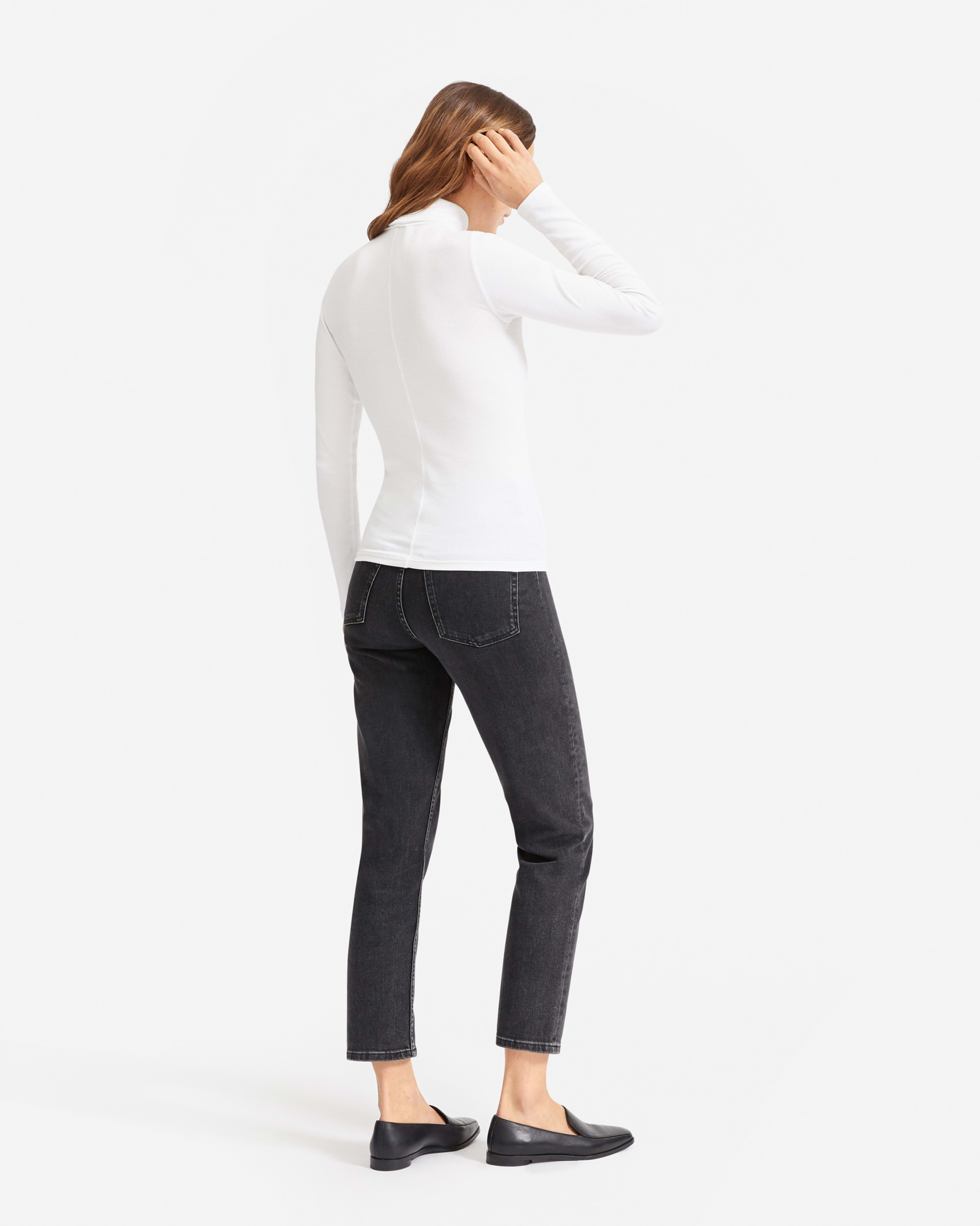 The Pima Micro Rib Turtleneck White Everlane 2502