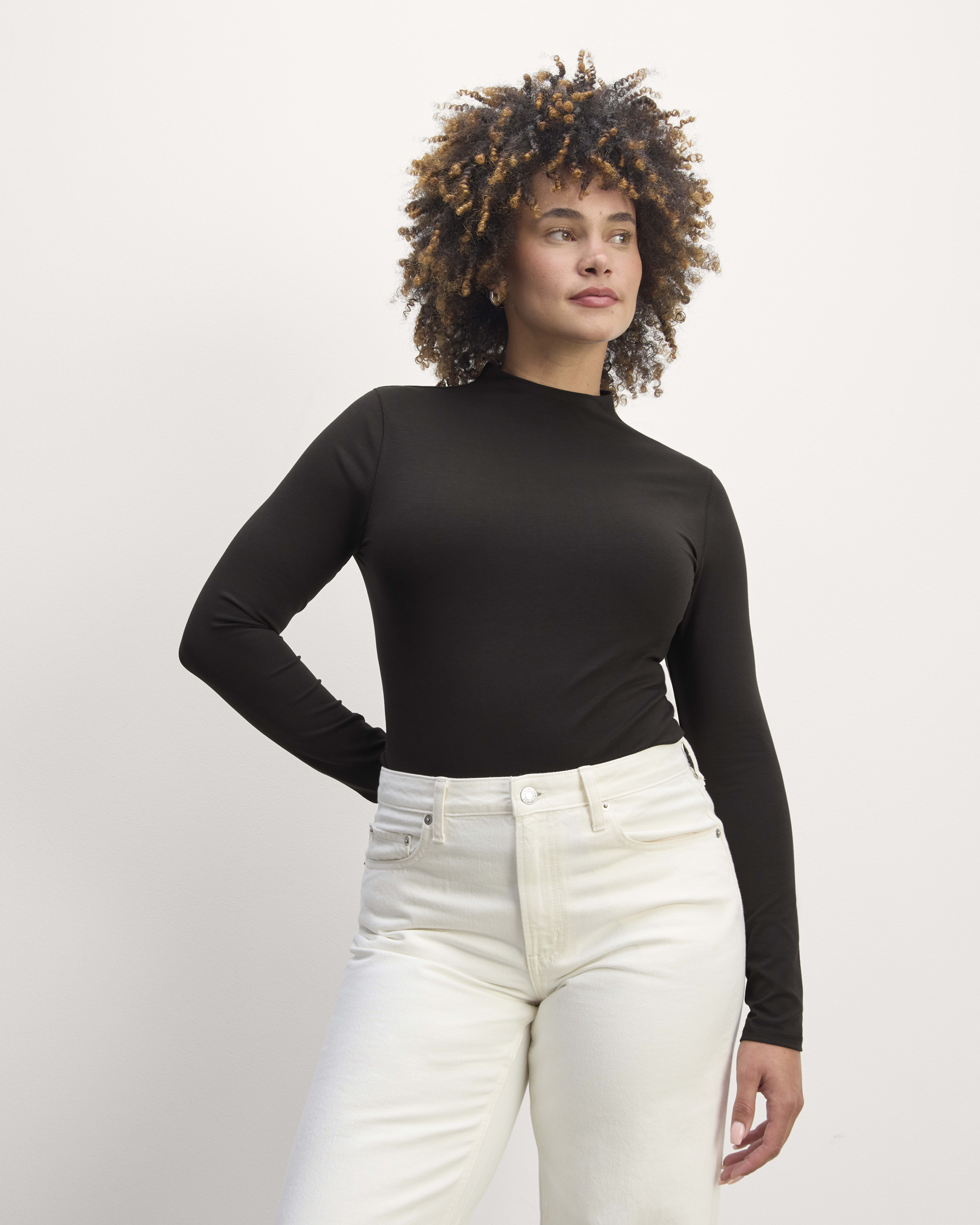 Everlane mock neck tee discount