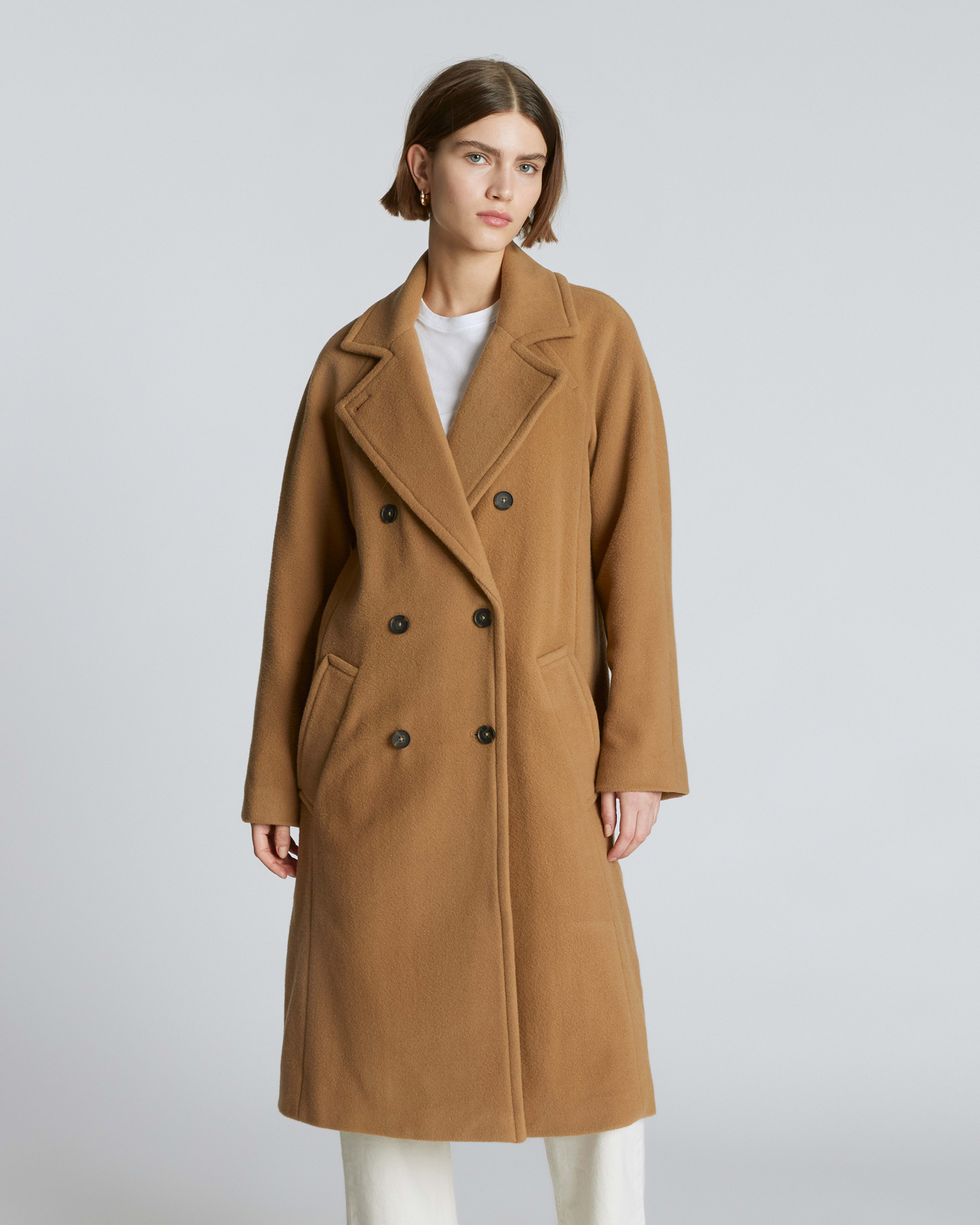 Long camel peacoat womens clearance