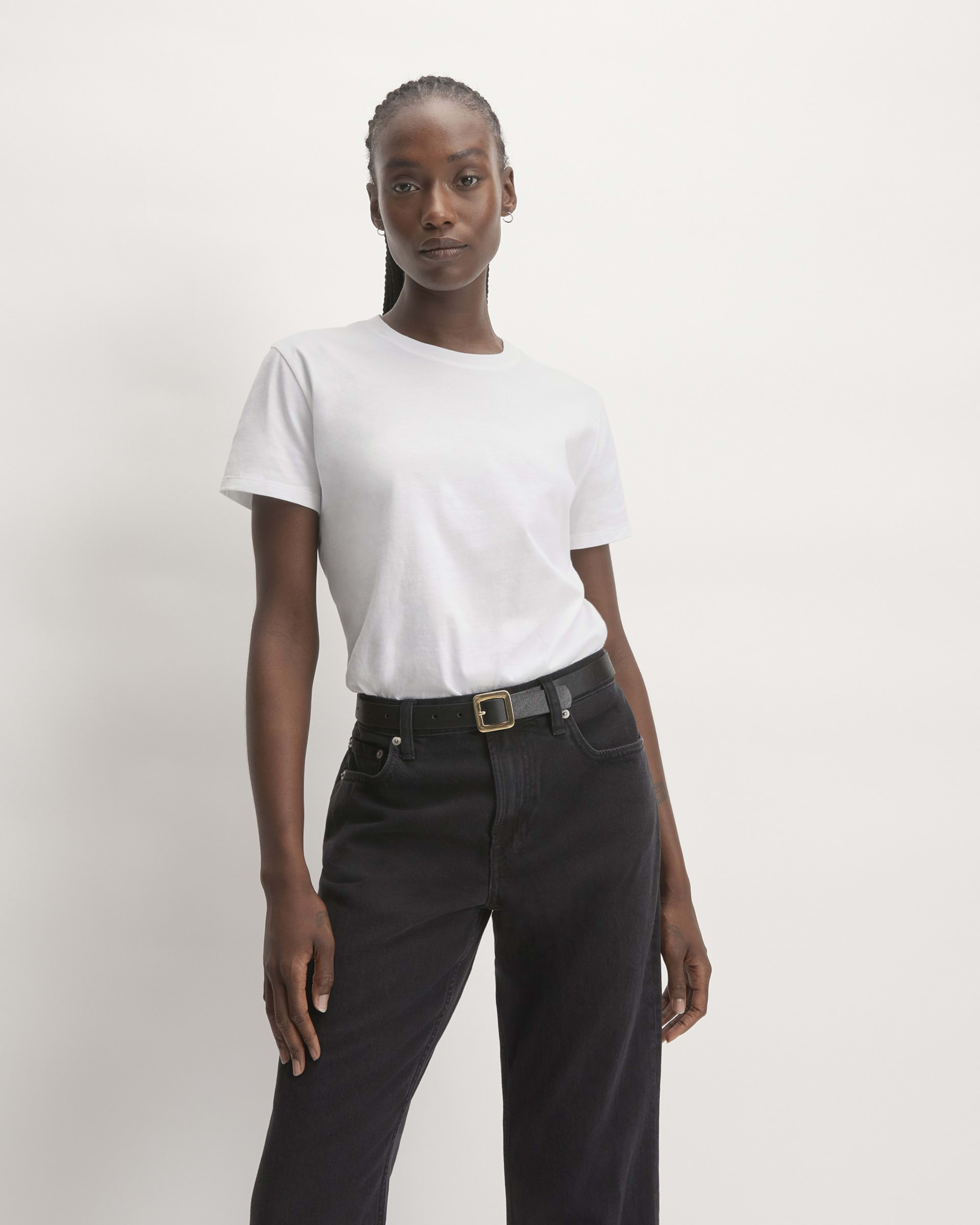 The Organic Cotton Box-Cut Tee White – Everlane