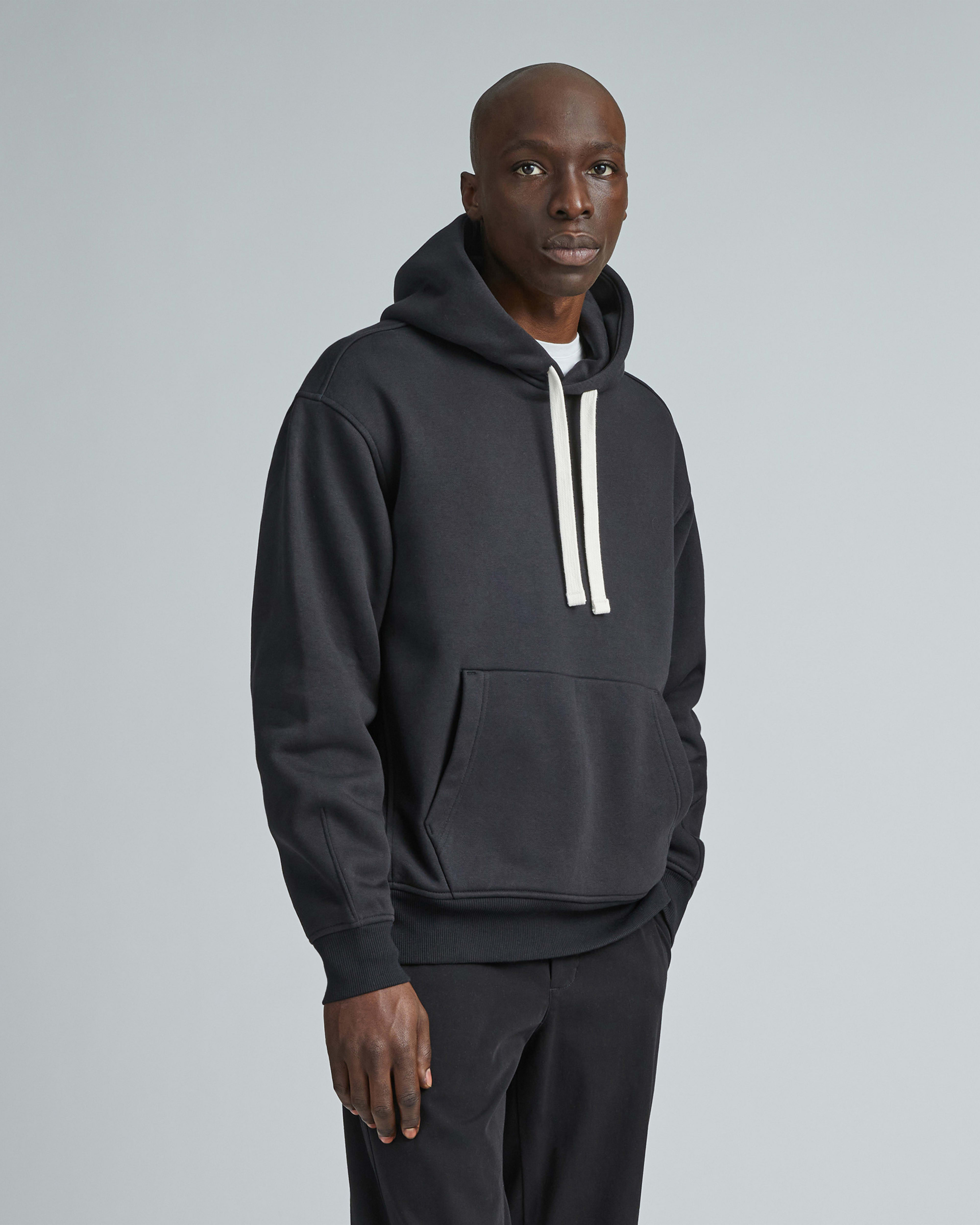 double layered hoodie washed black