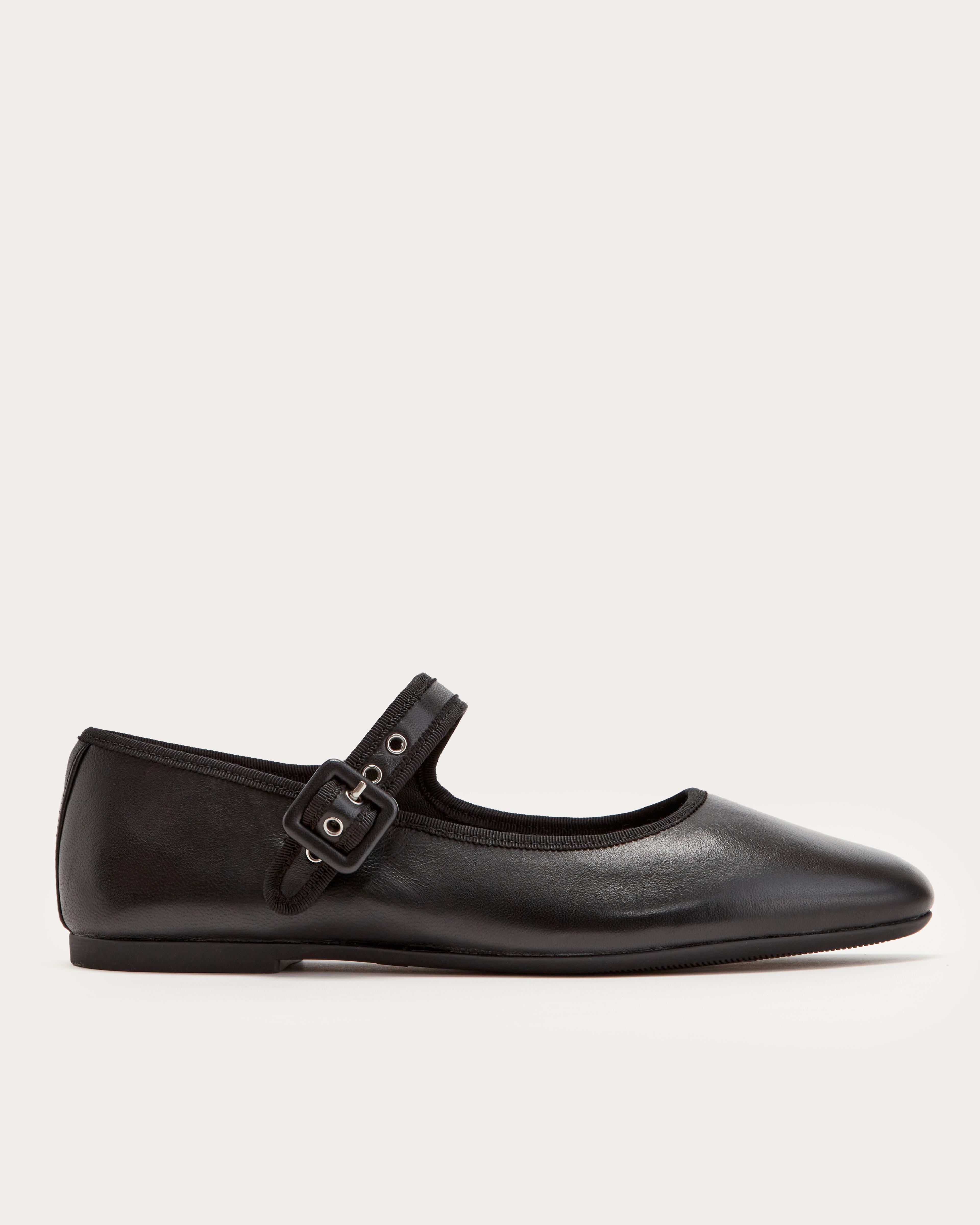 Black scrunch ballet flats sale