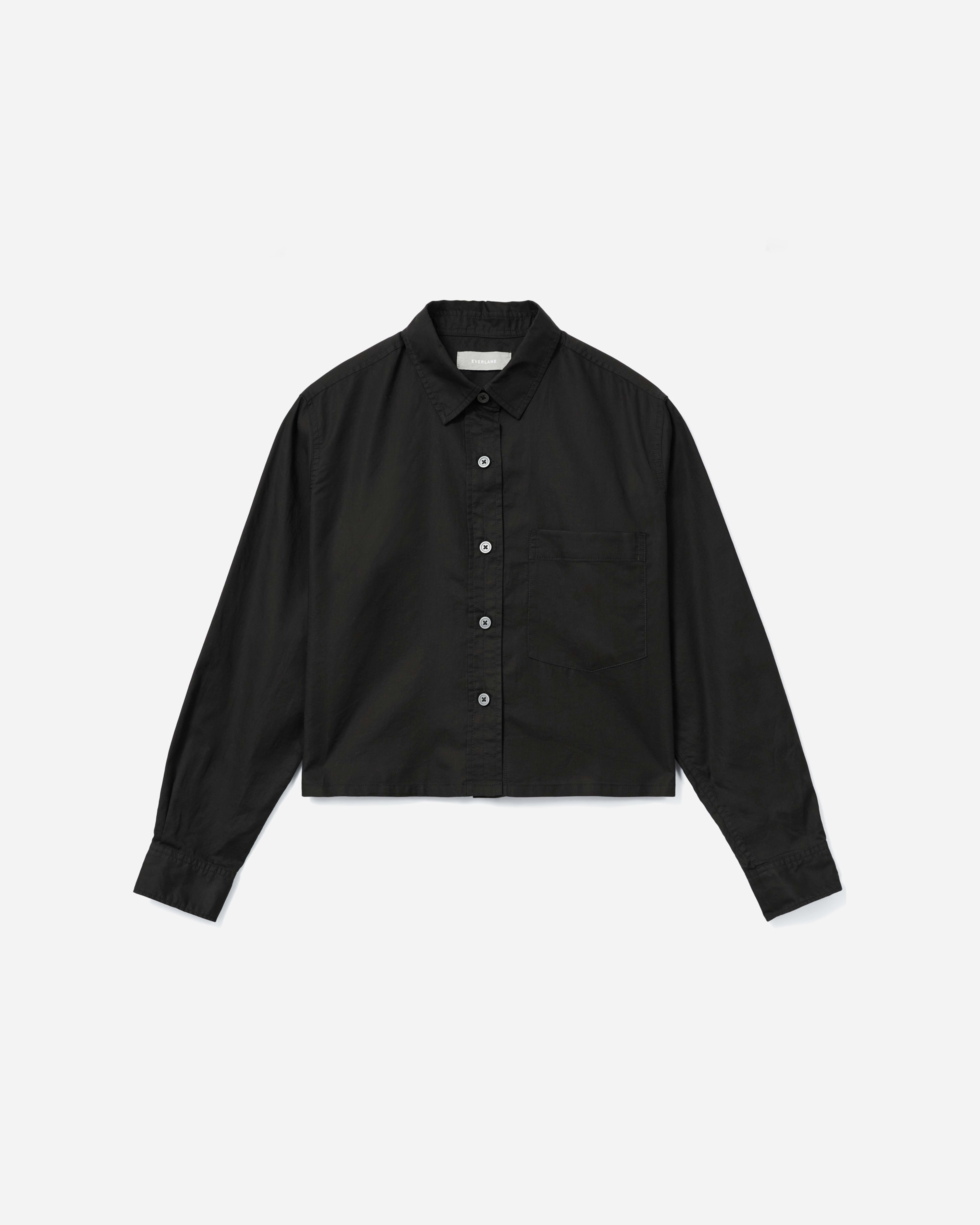 The Silky Cotton Way-Short Shirt Black – Everlane