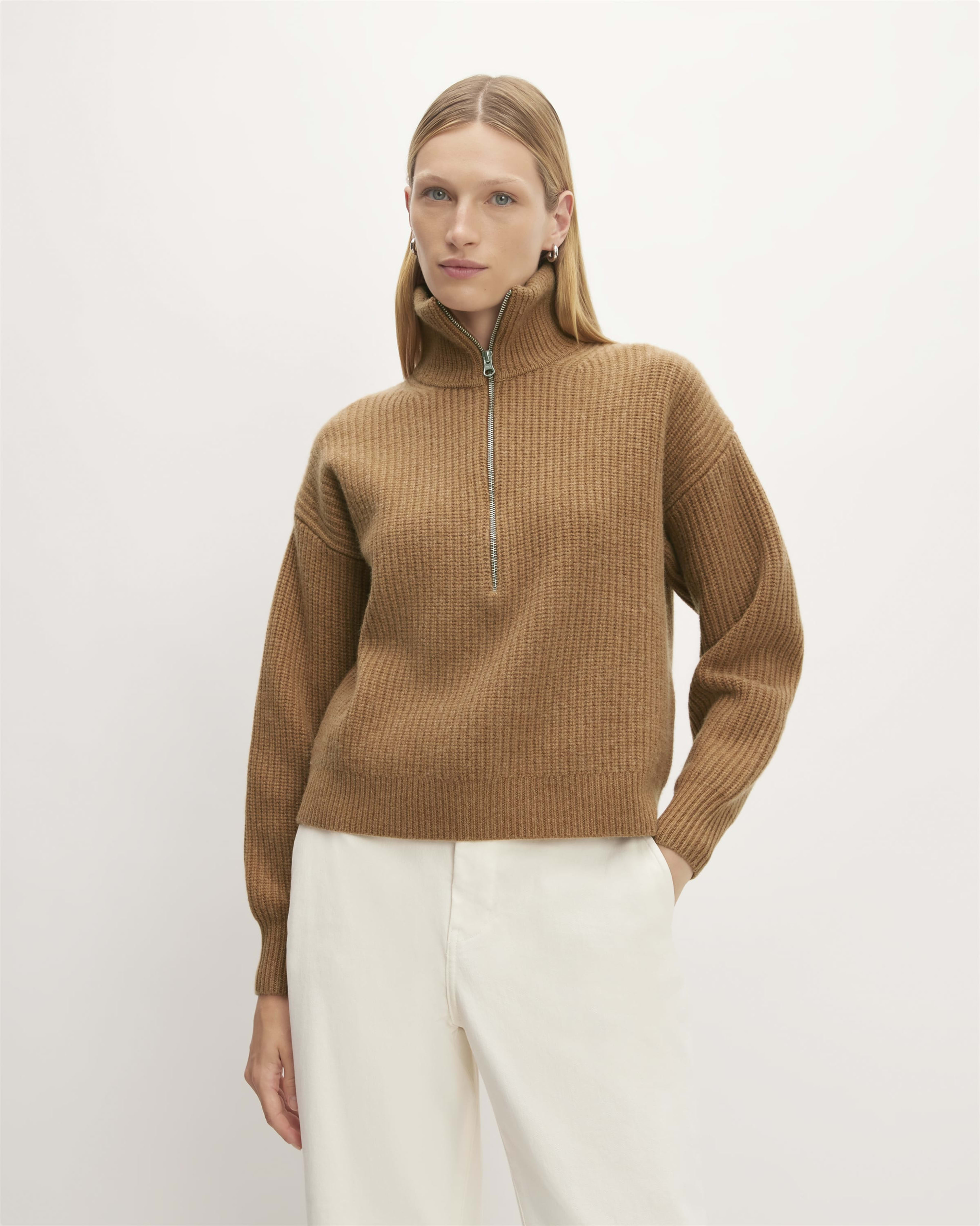 Everlane cashmere crop mockneck sale