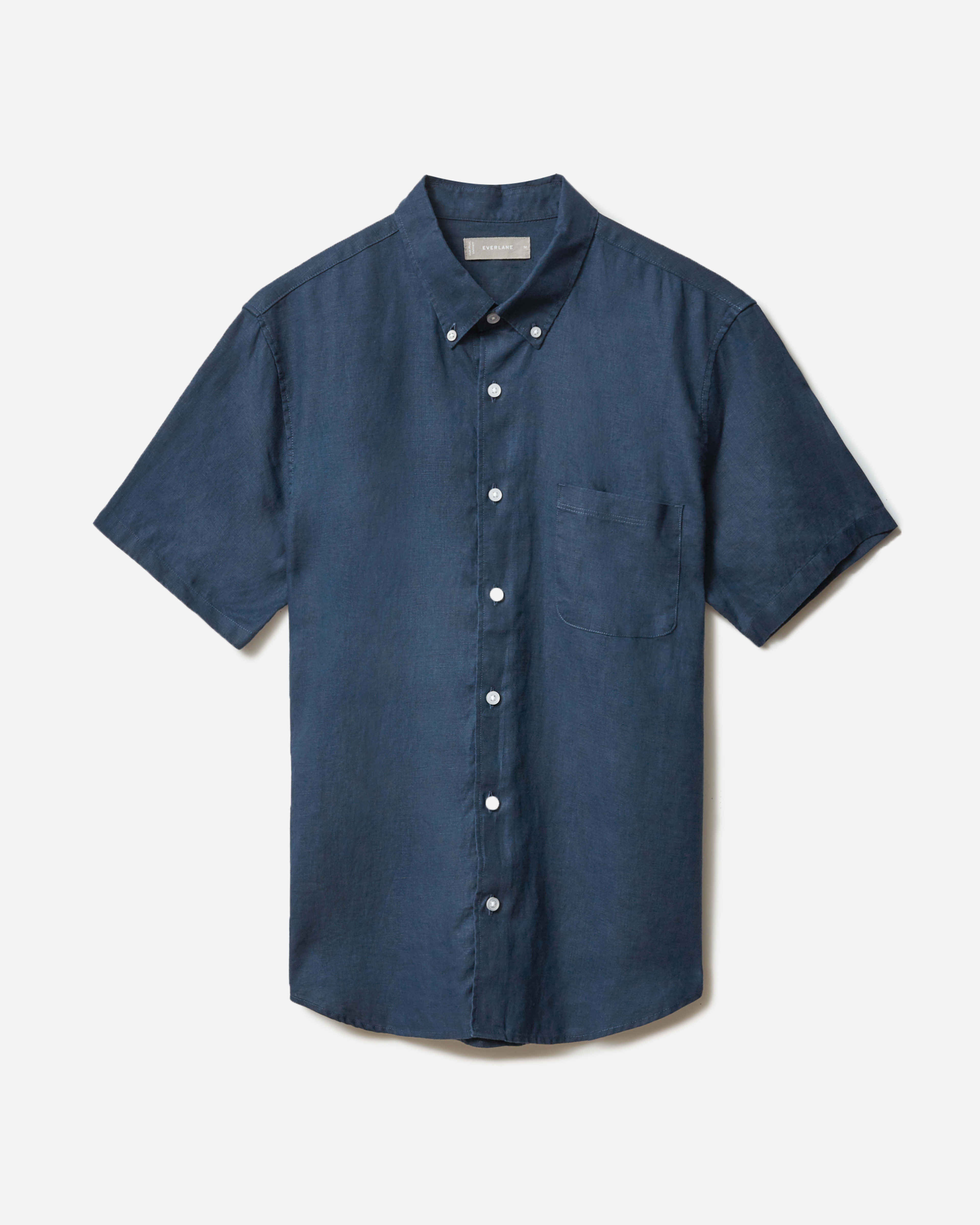 The Linen Short-Sleeve Standard Fit Shirt Midnight – Everlane