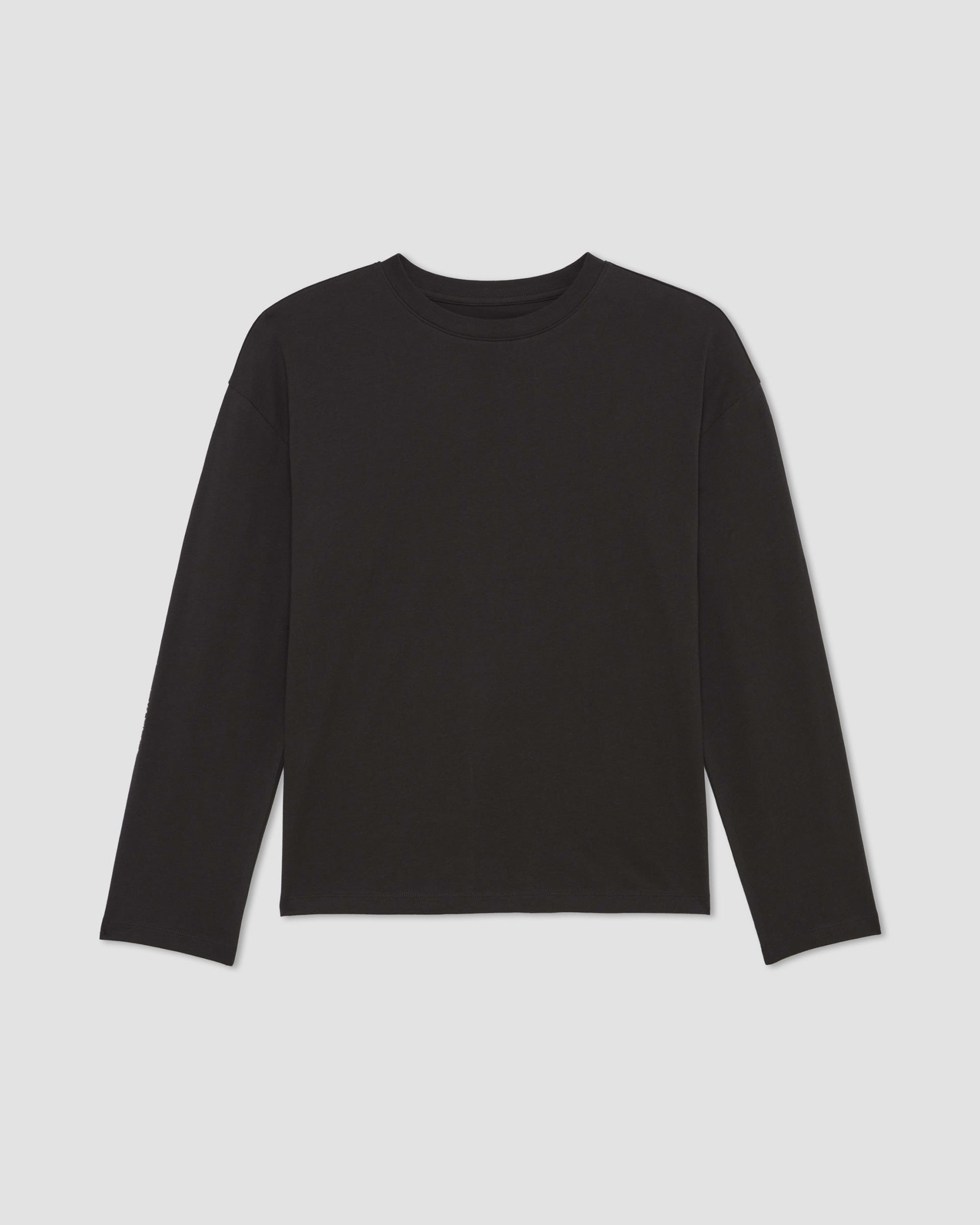 The Organic Cotton Relaxed Long Sleeve Tee Vintage Black – Everlane