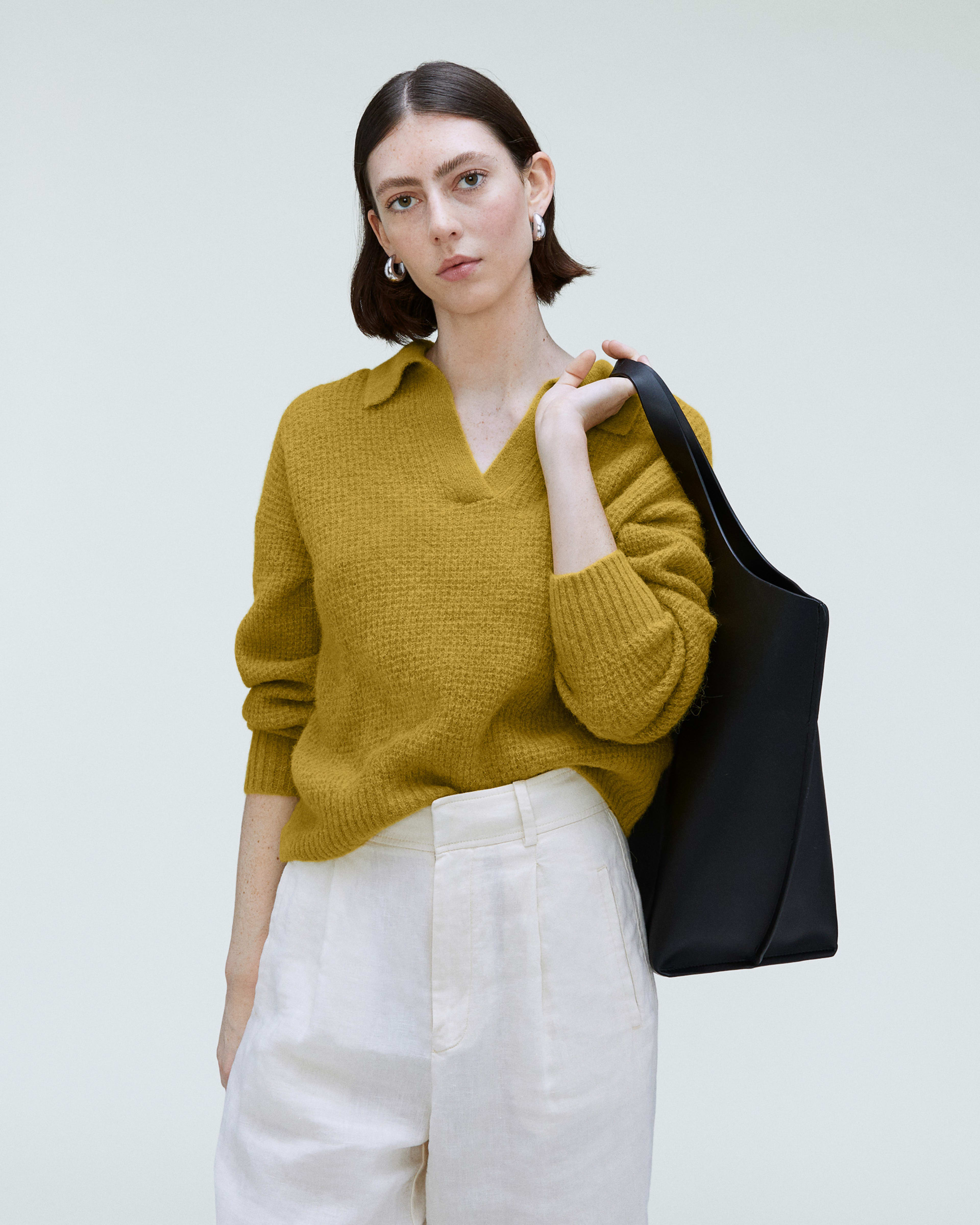 The Alpaca Waffle-Stitch Polo Golden Palm – Everlane