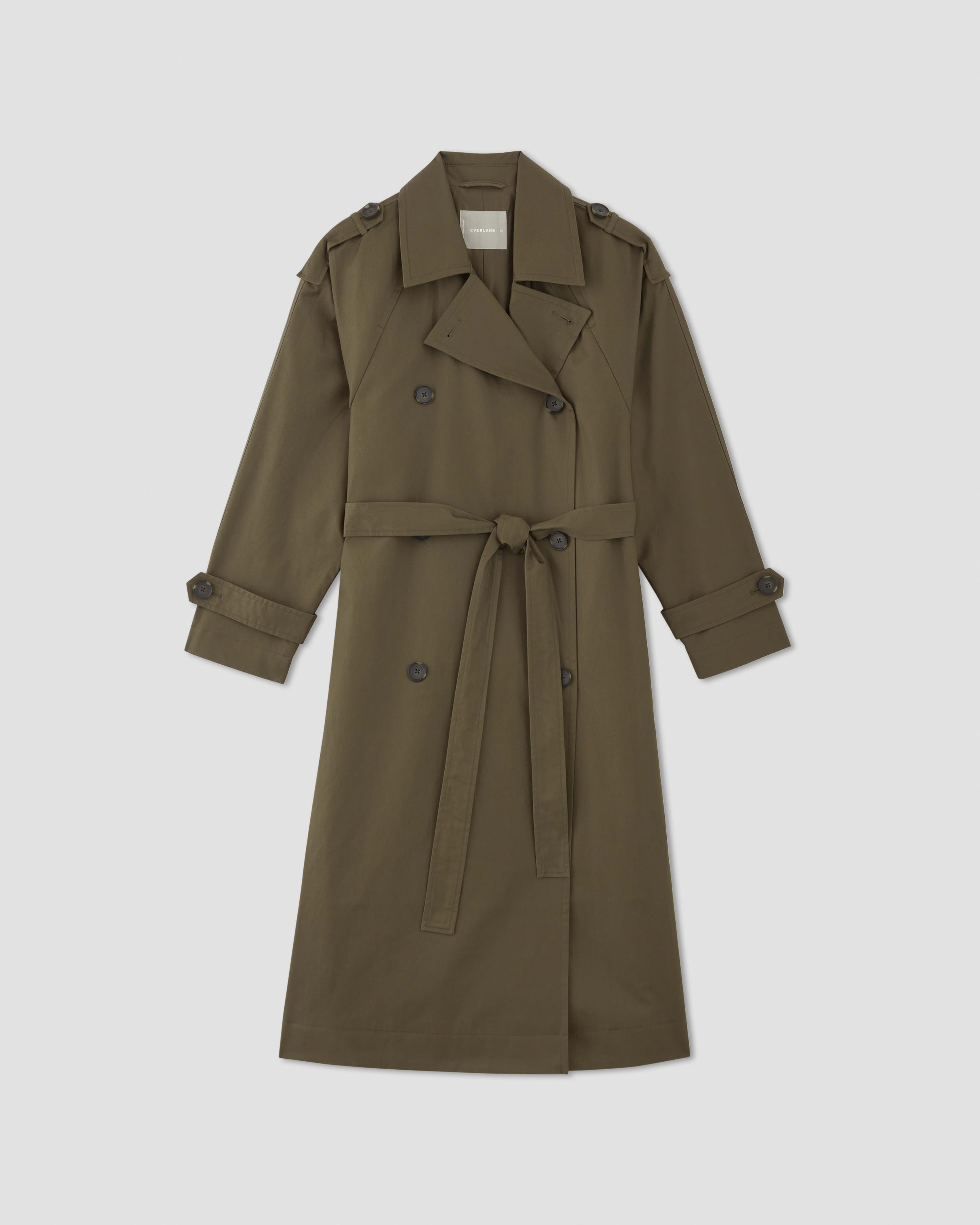 The Cotton Long Trench Coat Beech Everlane