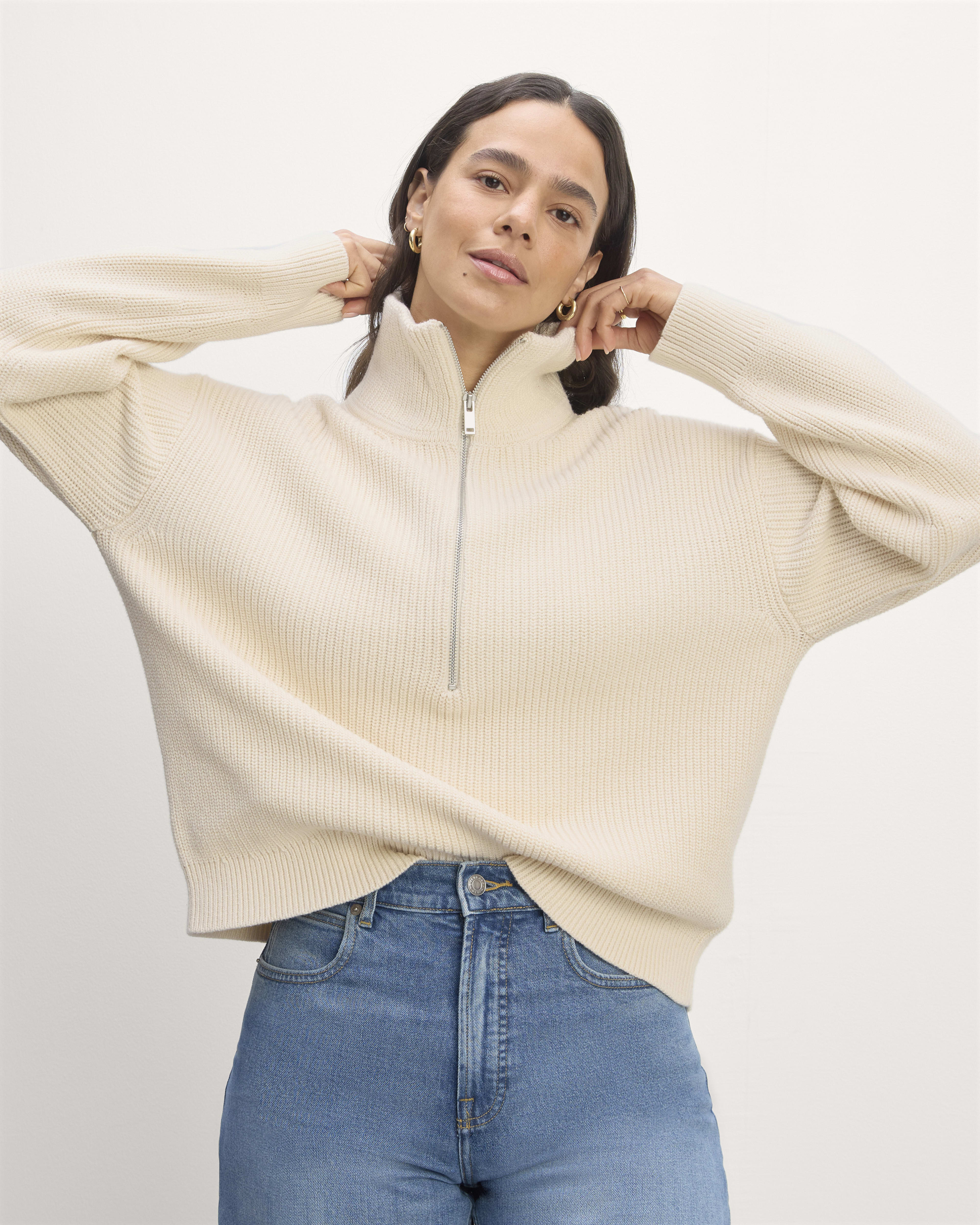 Everlane half zip fleece cheap