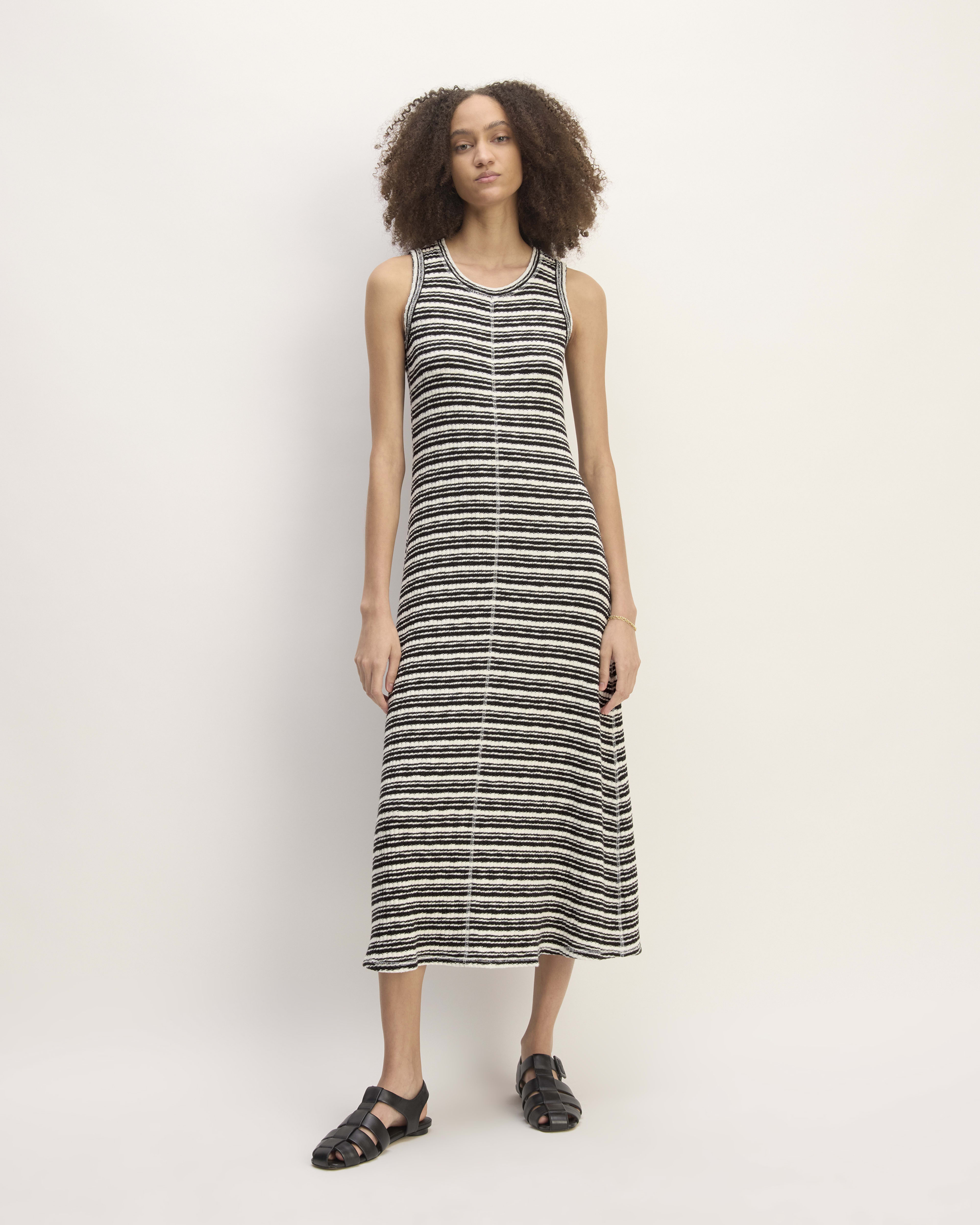 The Dream 90s Shift Dress Parchment Black Everlane