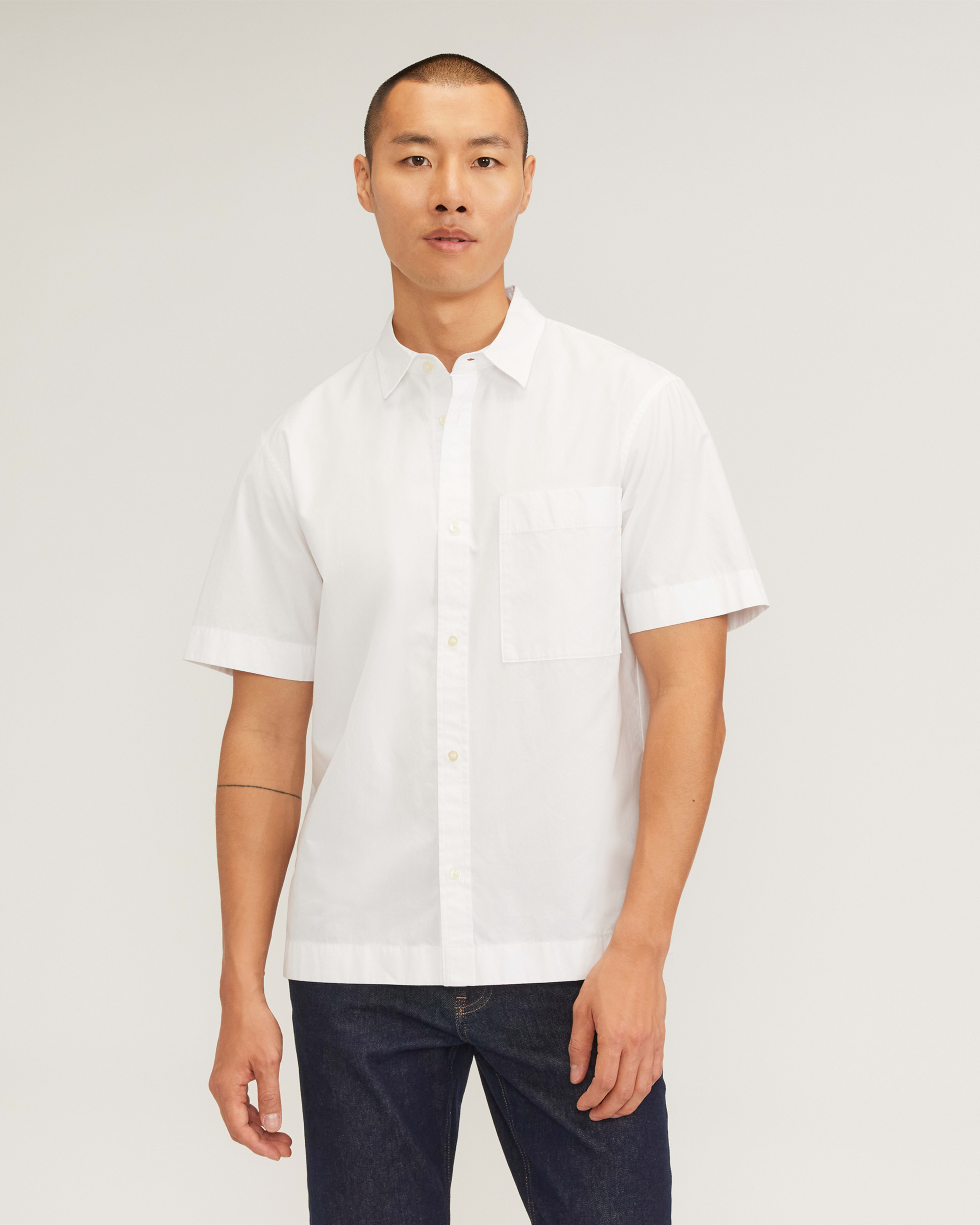 The Poplin Short Sleeve Shirt White Everlane