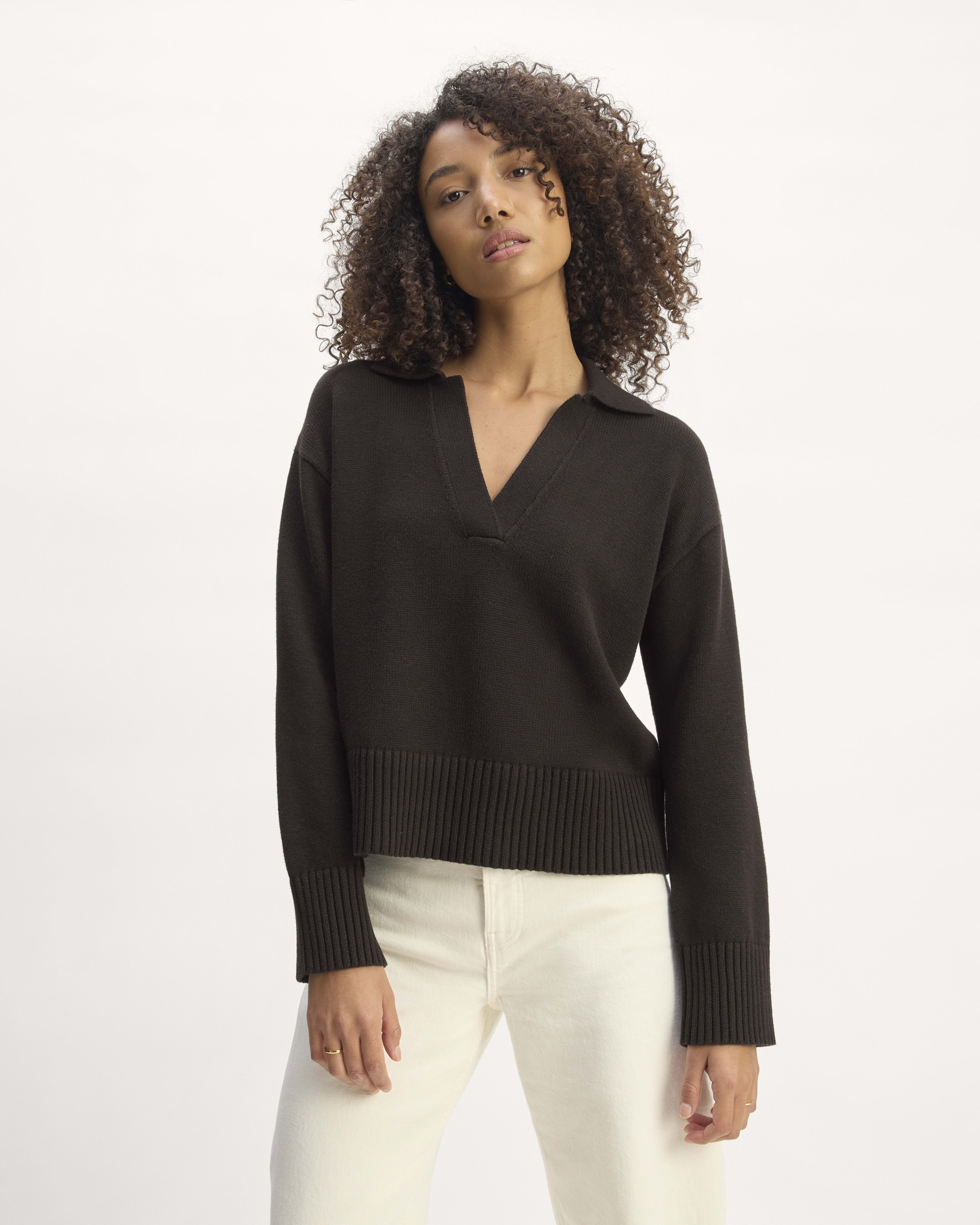The Boxy Crew in Cashmere Black Everlane