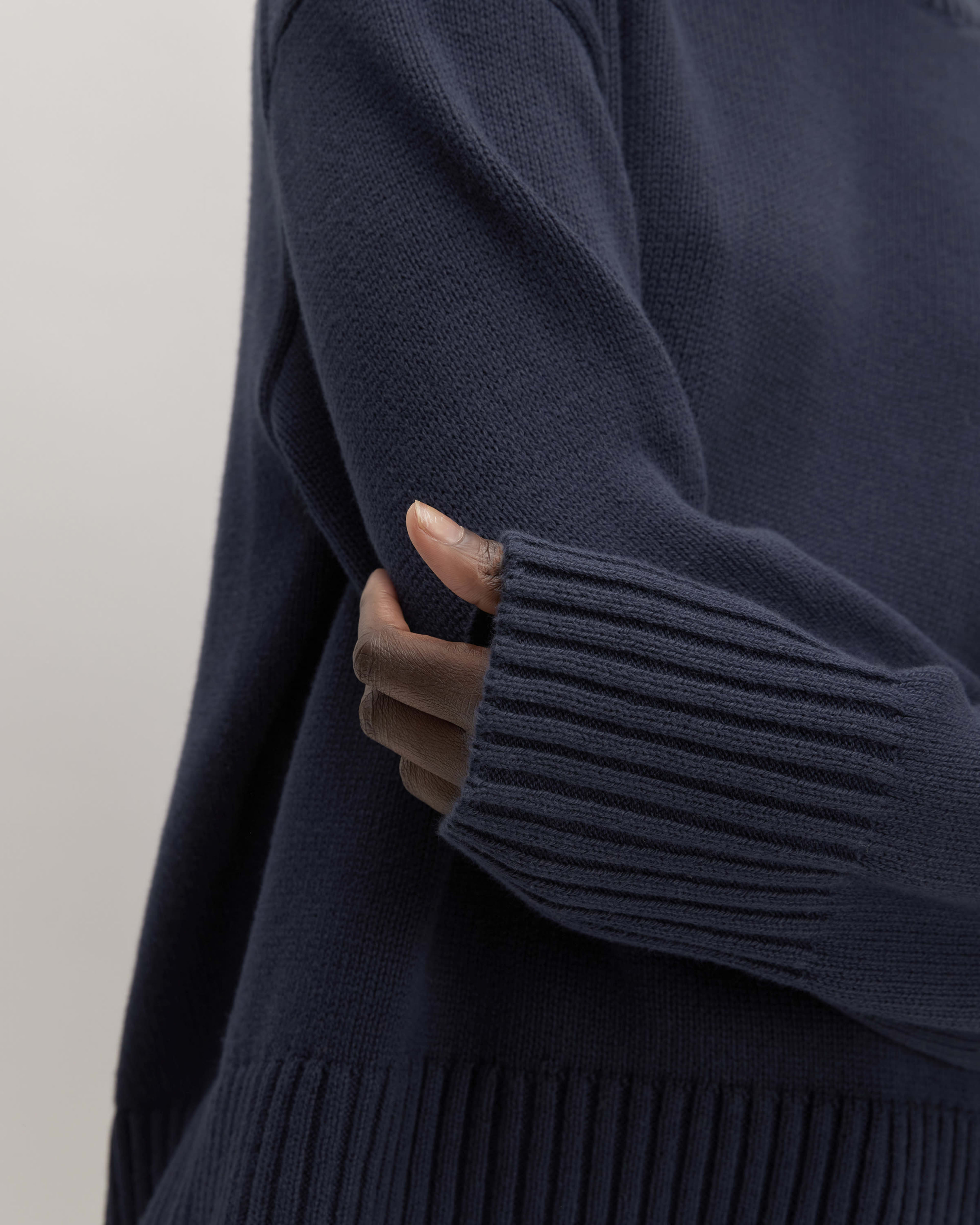 Easy Navy Cotton Crew Sweatshirt