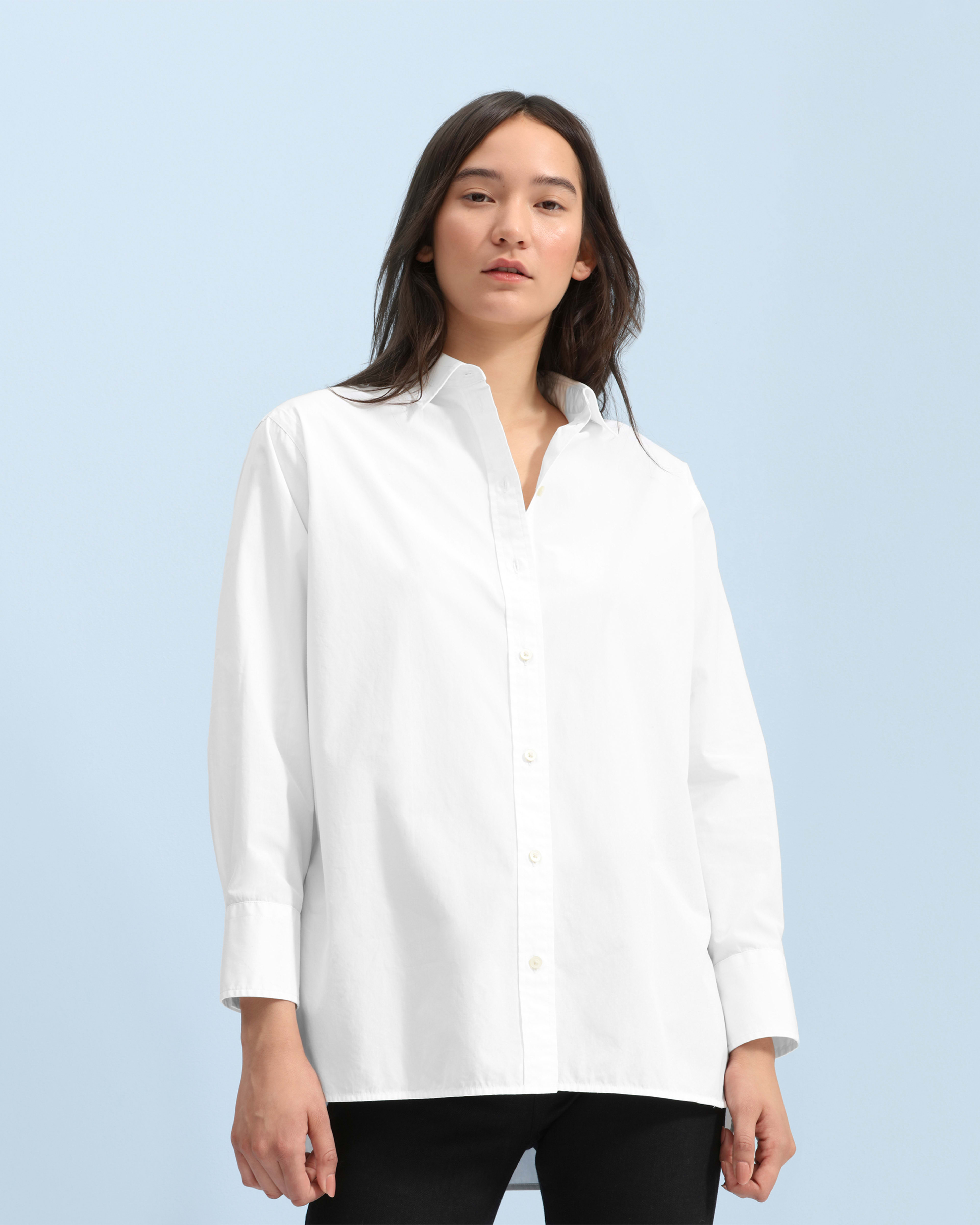 The Poplin Oversized Shirt White – Everlane