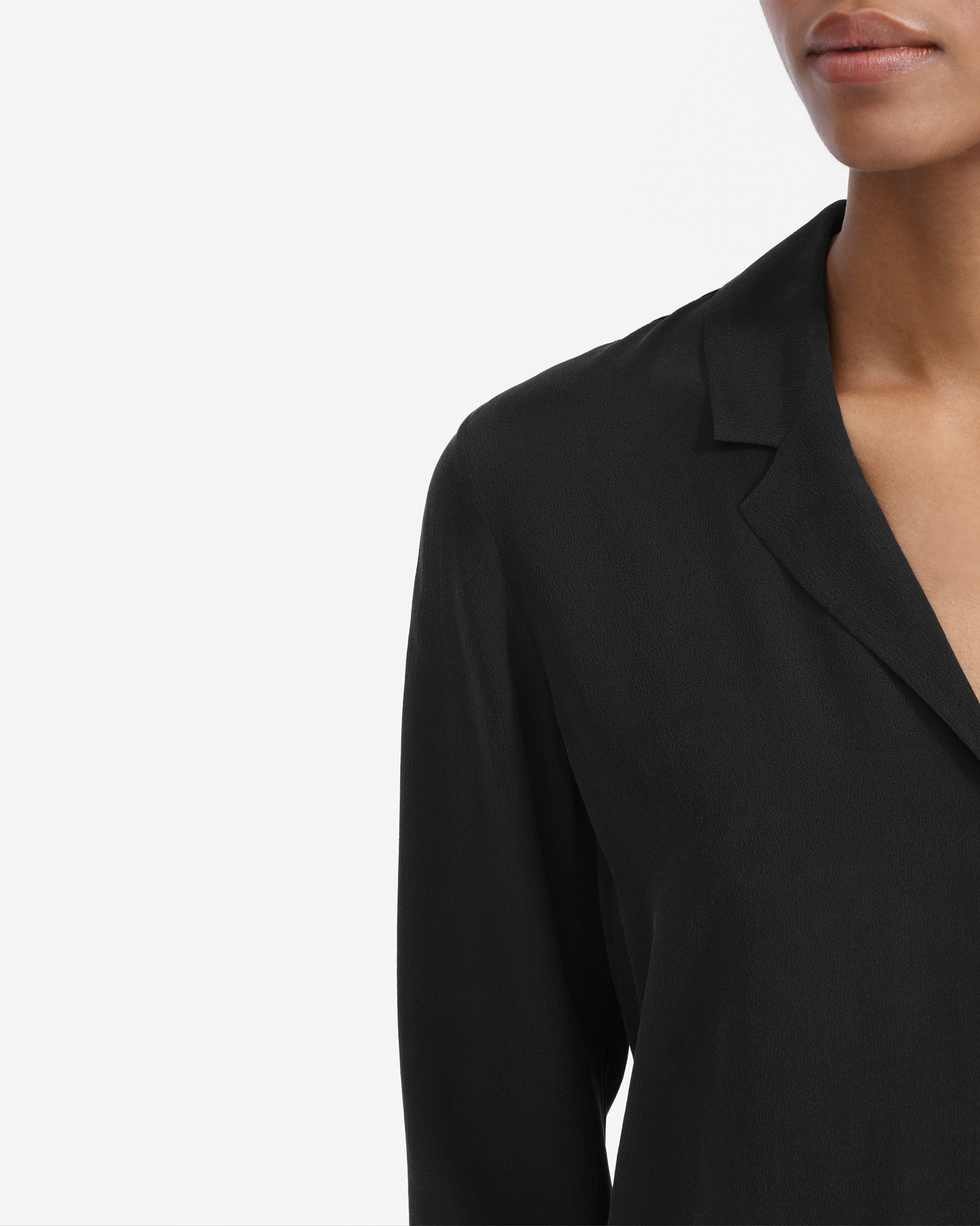 The Clean Silk Notch Shirt Black – Everlane