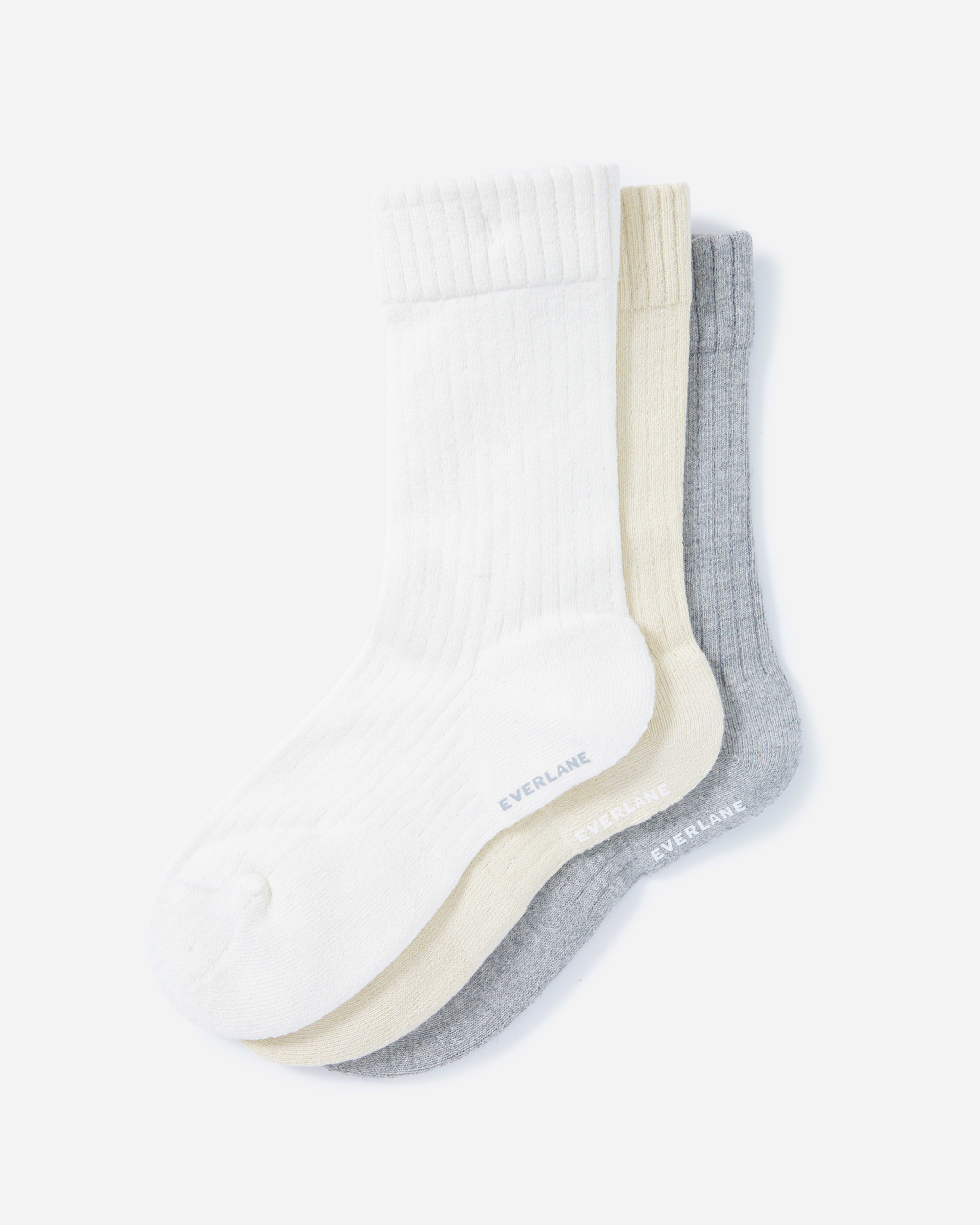 The Organic Cotton Ribbed Crew Sock 3-Pack Neutral Multi – Everlane