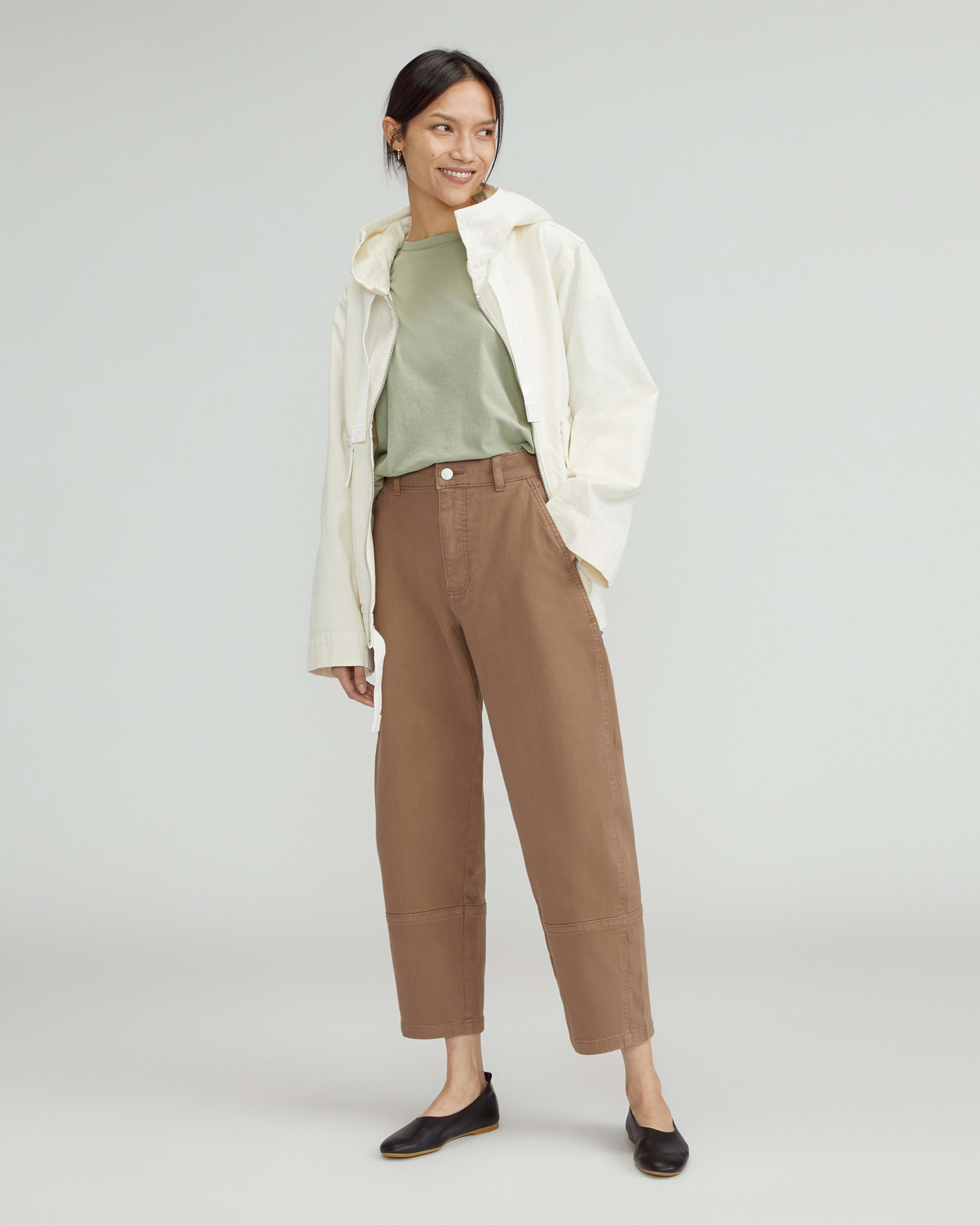 Organic Cotton Stretch Wide Leg Roll Over Pant