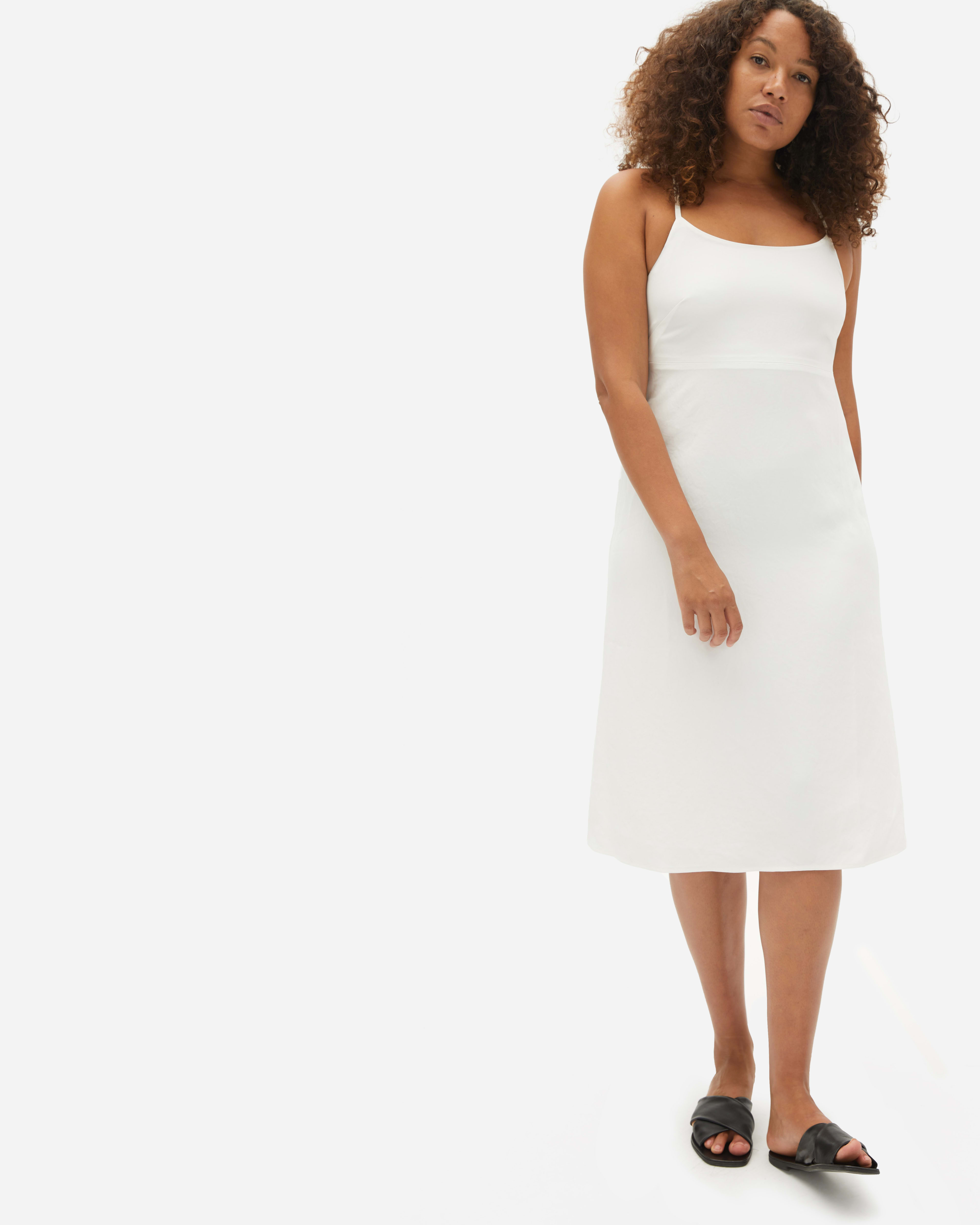 The Japanese GoWeave CrossBack Slip Dress White Everlane
