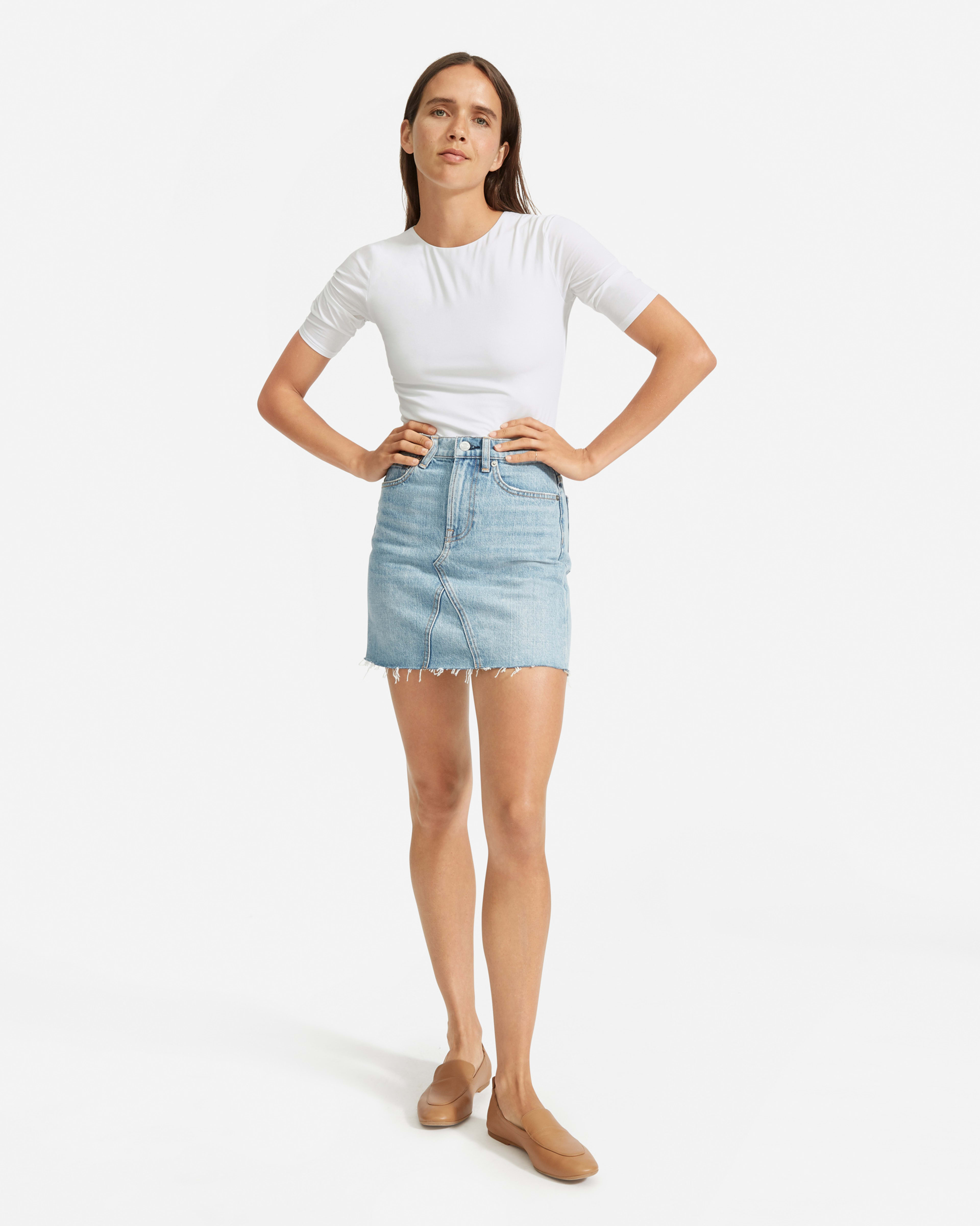 The Long-Sleeve V-Neck Bodysuit White – Everlane