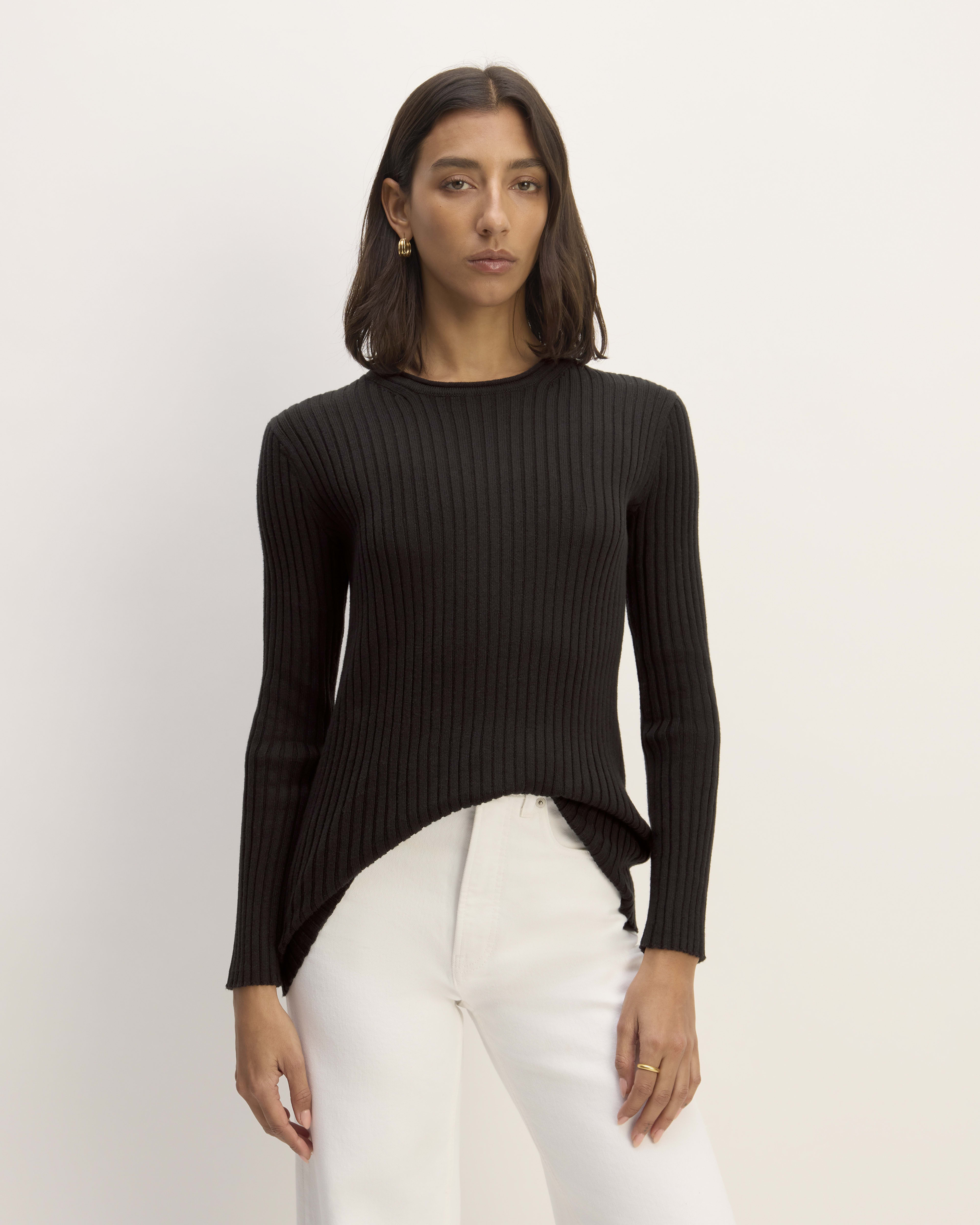 The Cotton Rib Crew Black Everlane