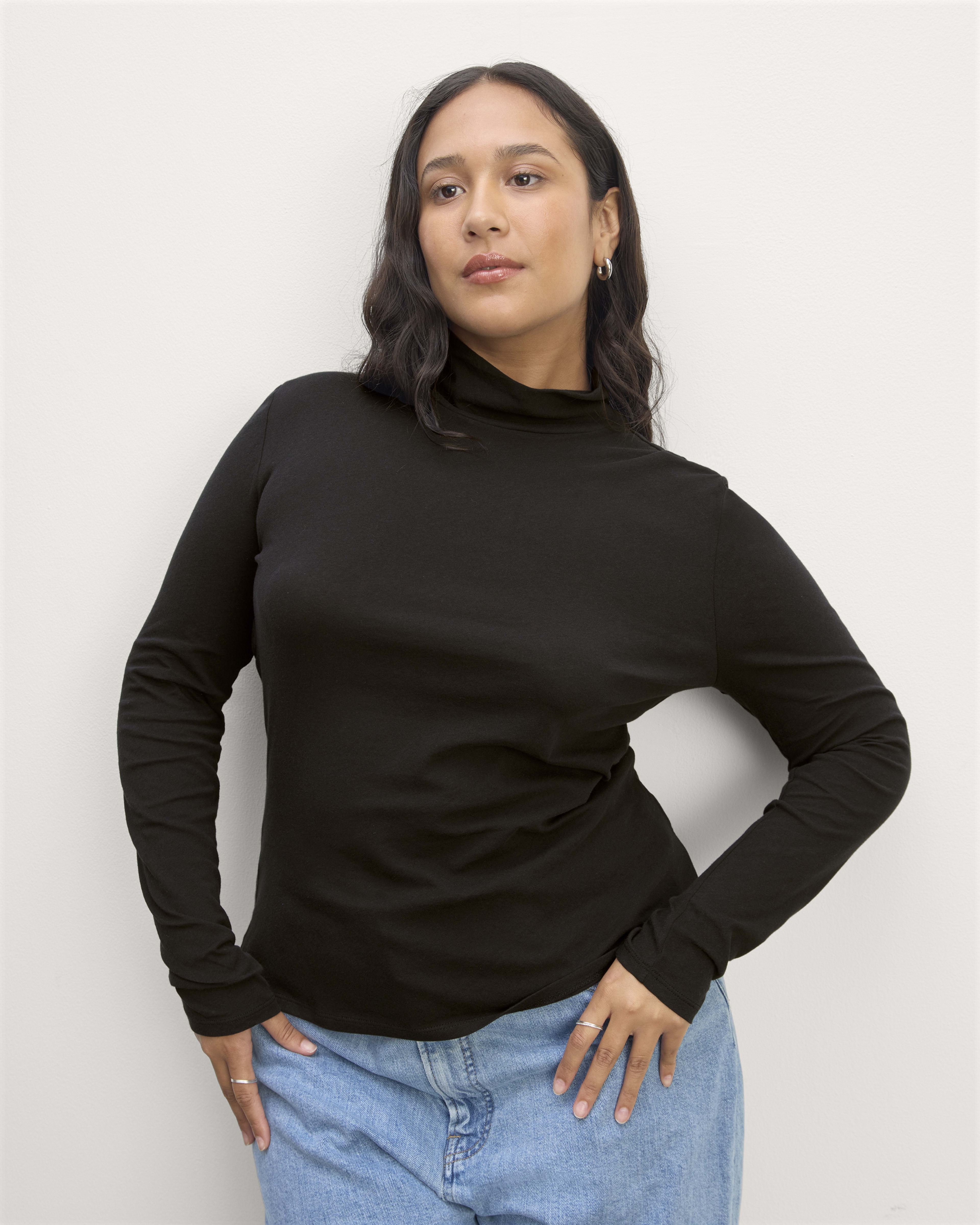The Luxe Micro Rib Turtleneck White Everlane