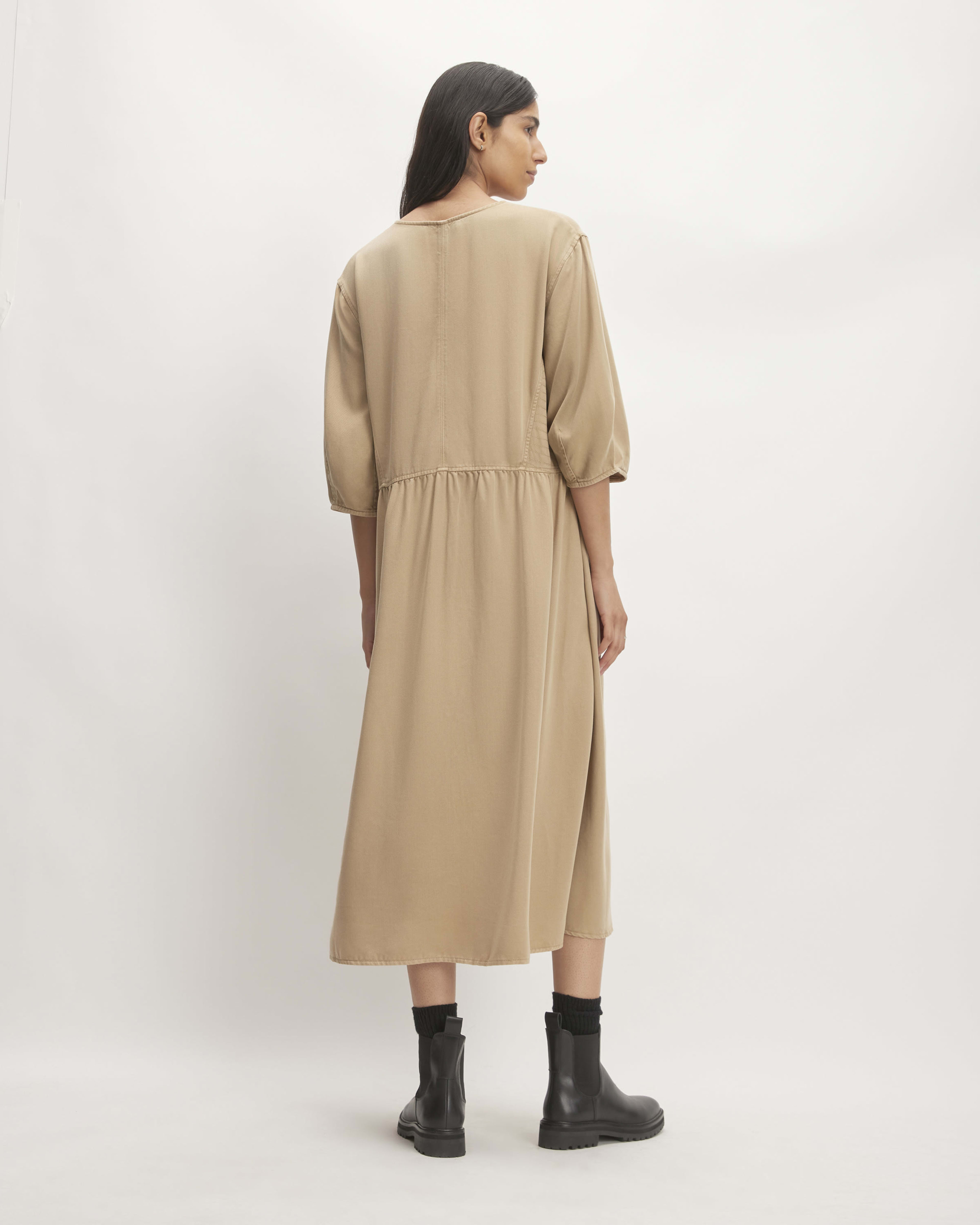 The TENCEL™ Puff-Sleeve Dress Cornstalk – Everlane