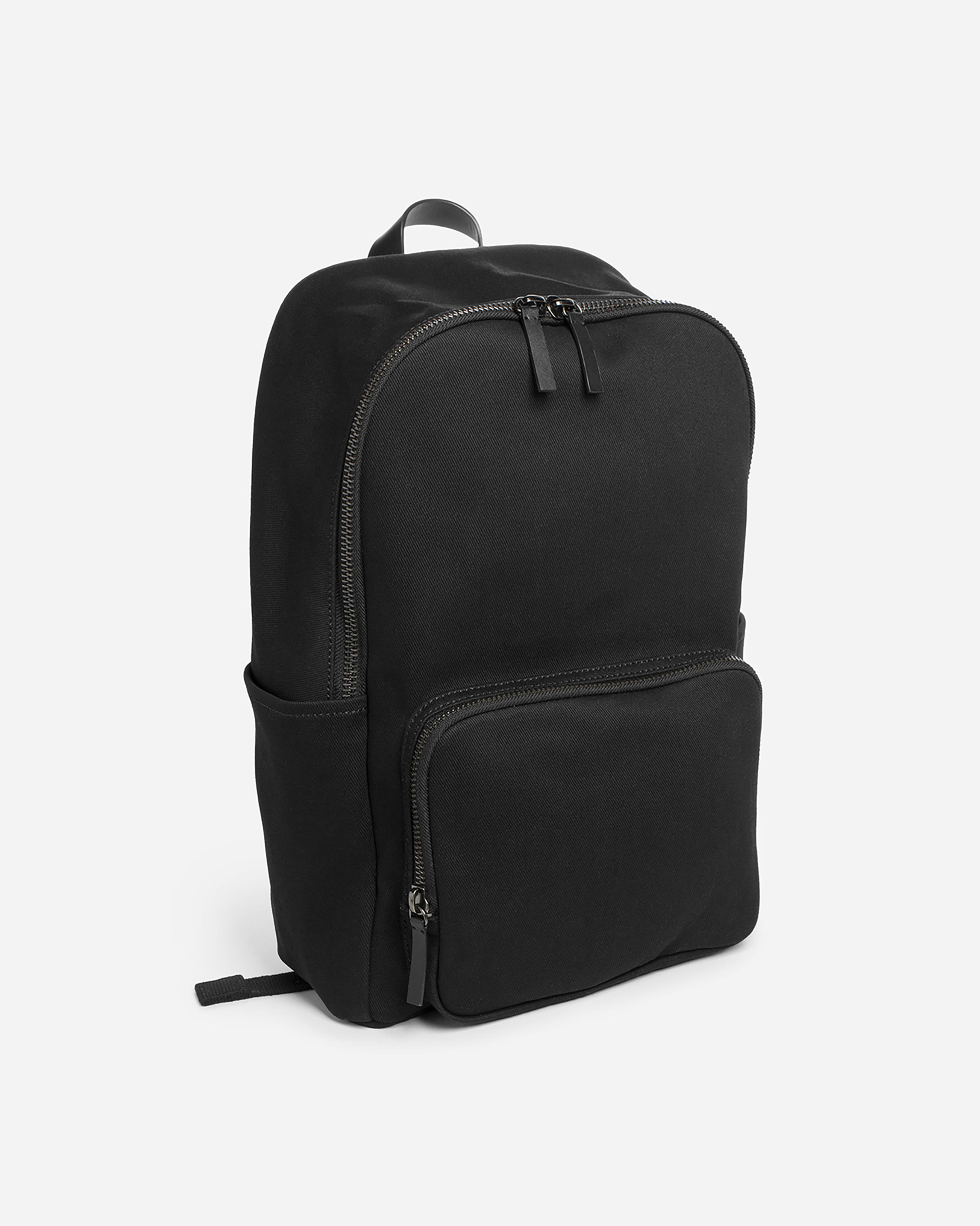 The Modern Zip Backpack Large Black + Black Leather Everlane