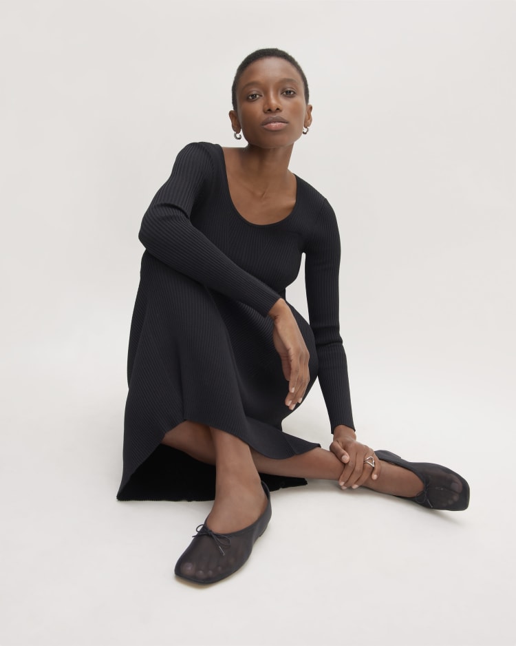 Everlane black mesh ballerina flat. 