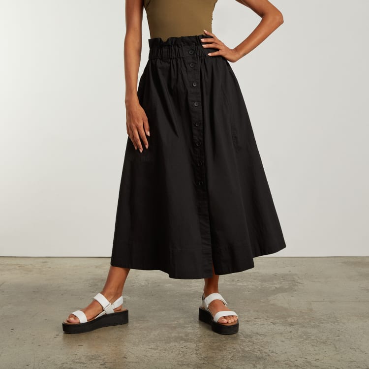 The Easy Button-Front Skirt