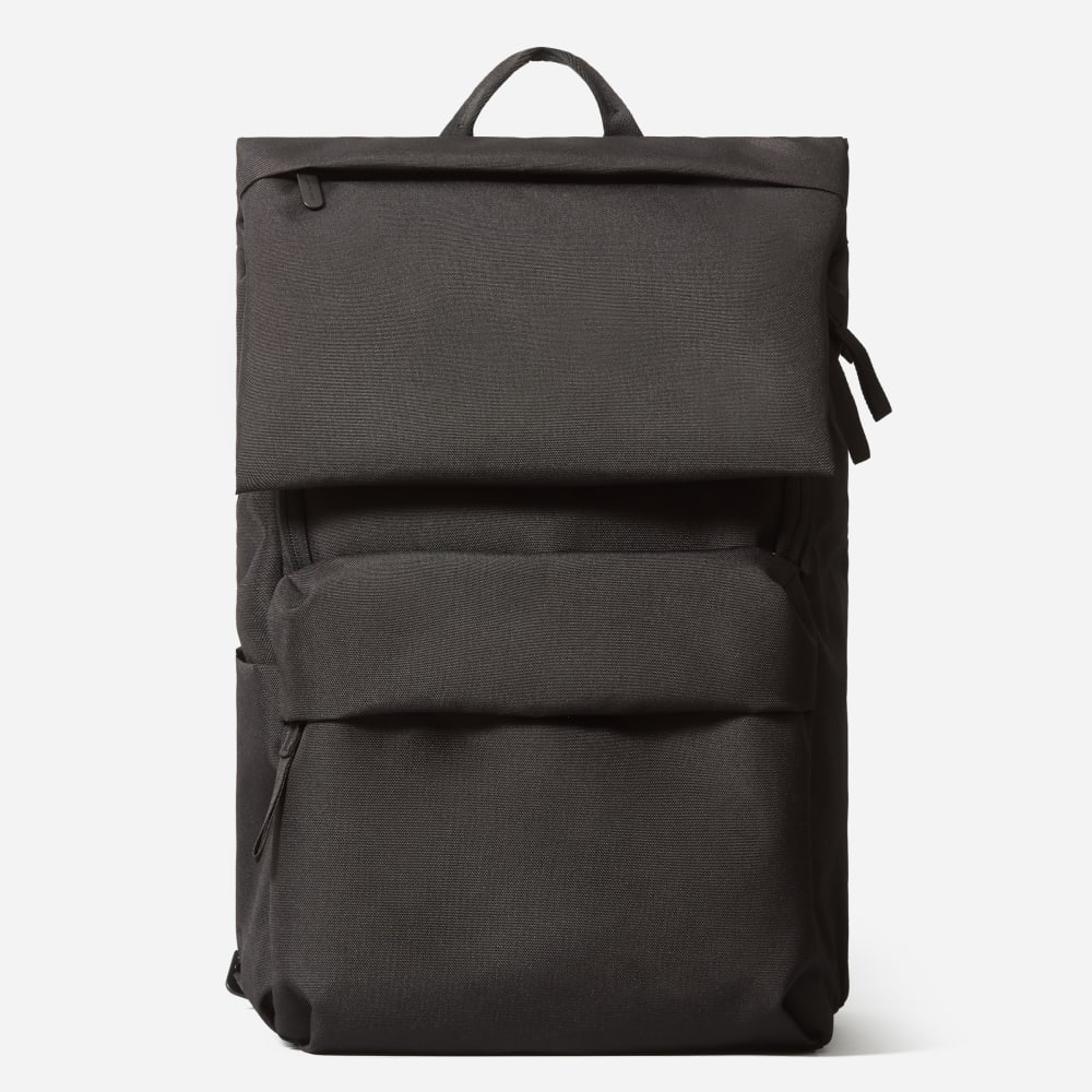 black and grey backpack