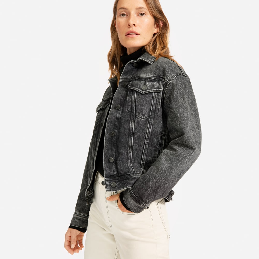 black and grey denim jacket