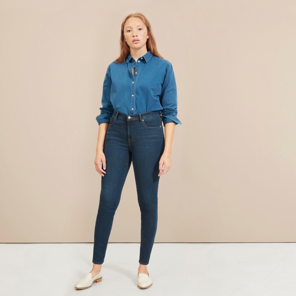mid rise skinny stretch jeans