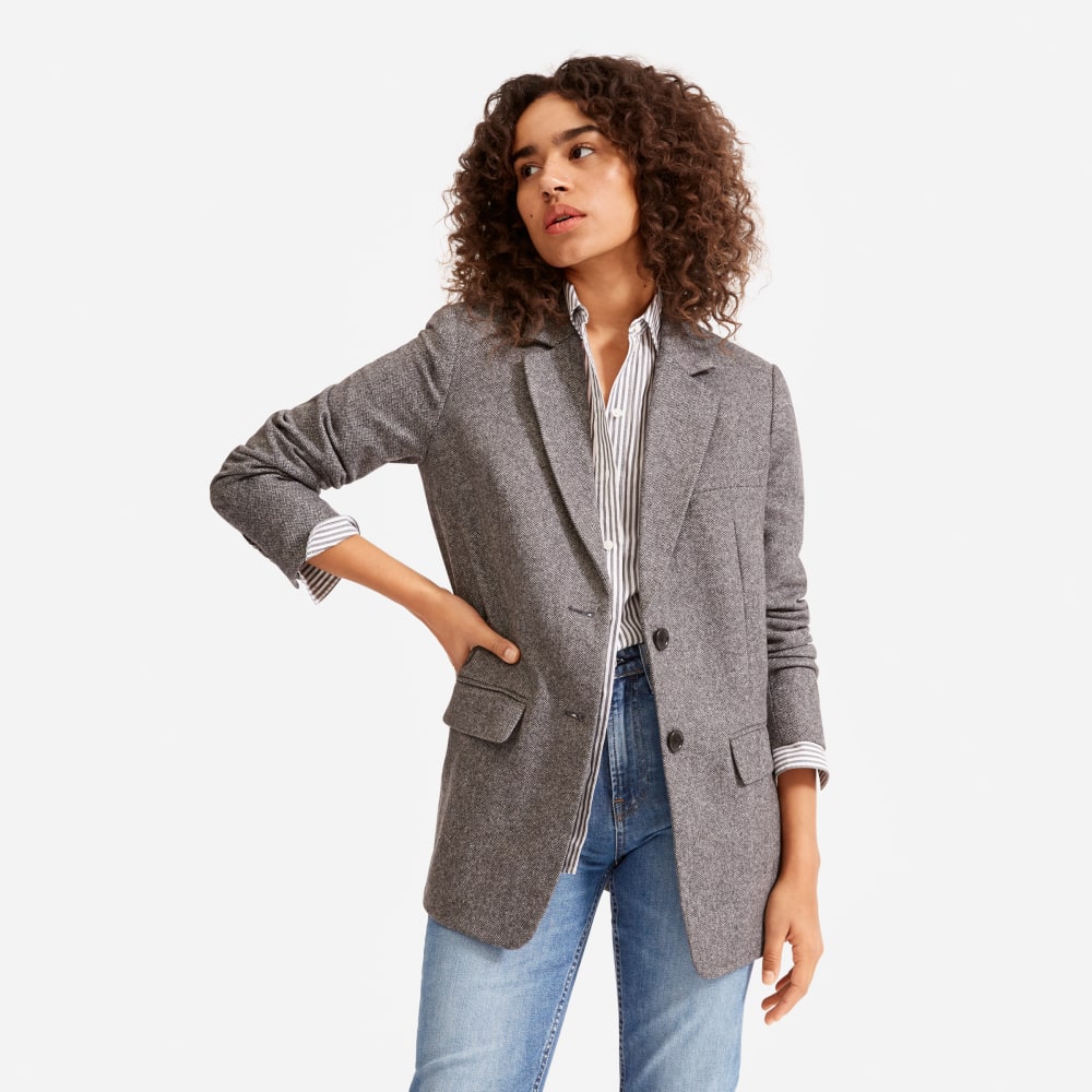 plaid oversized blazer
