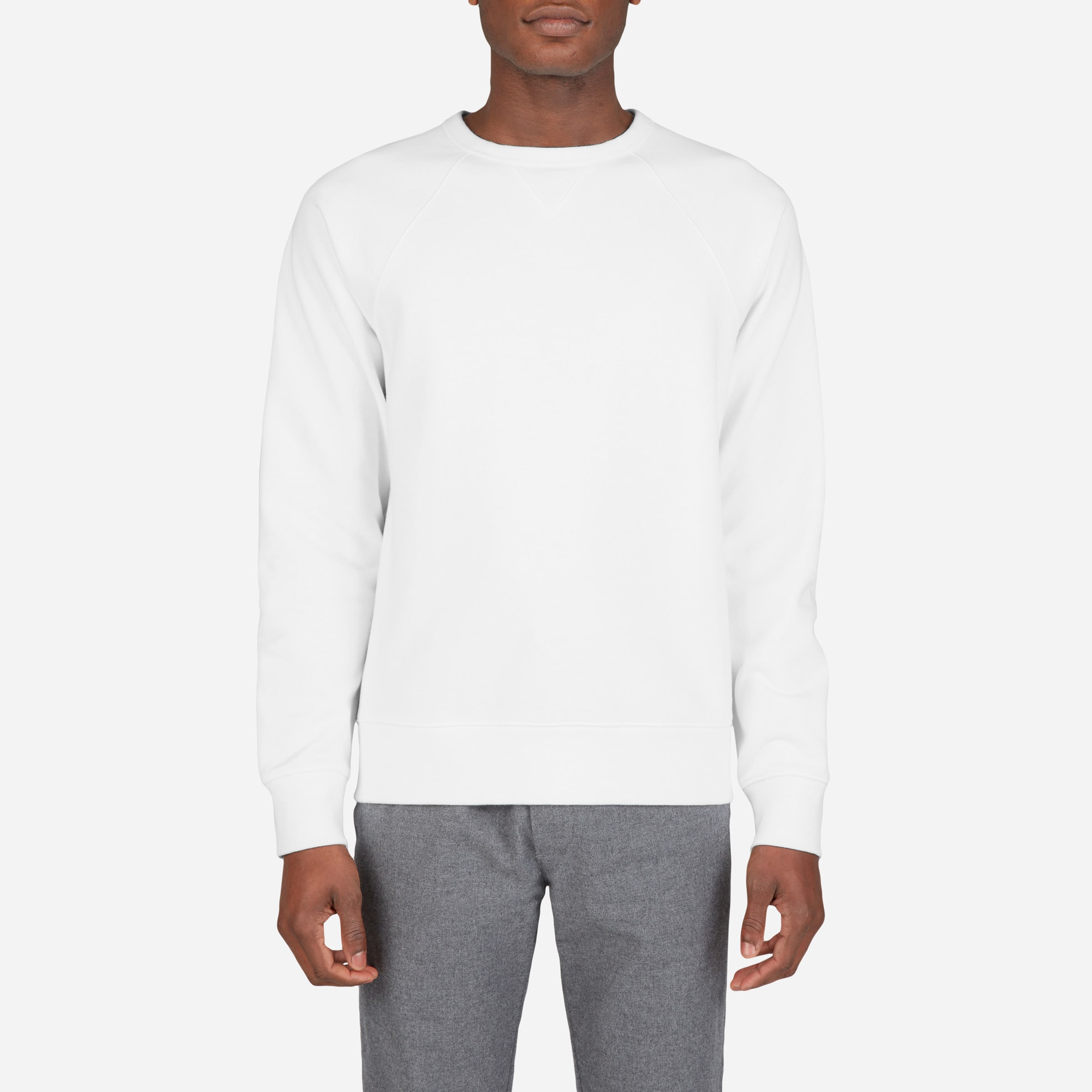 white french terry sweatshirt