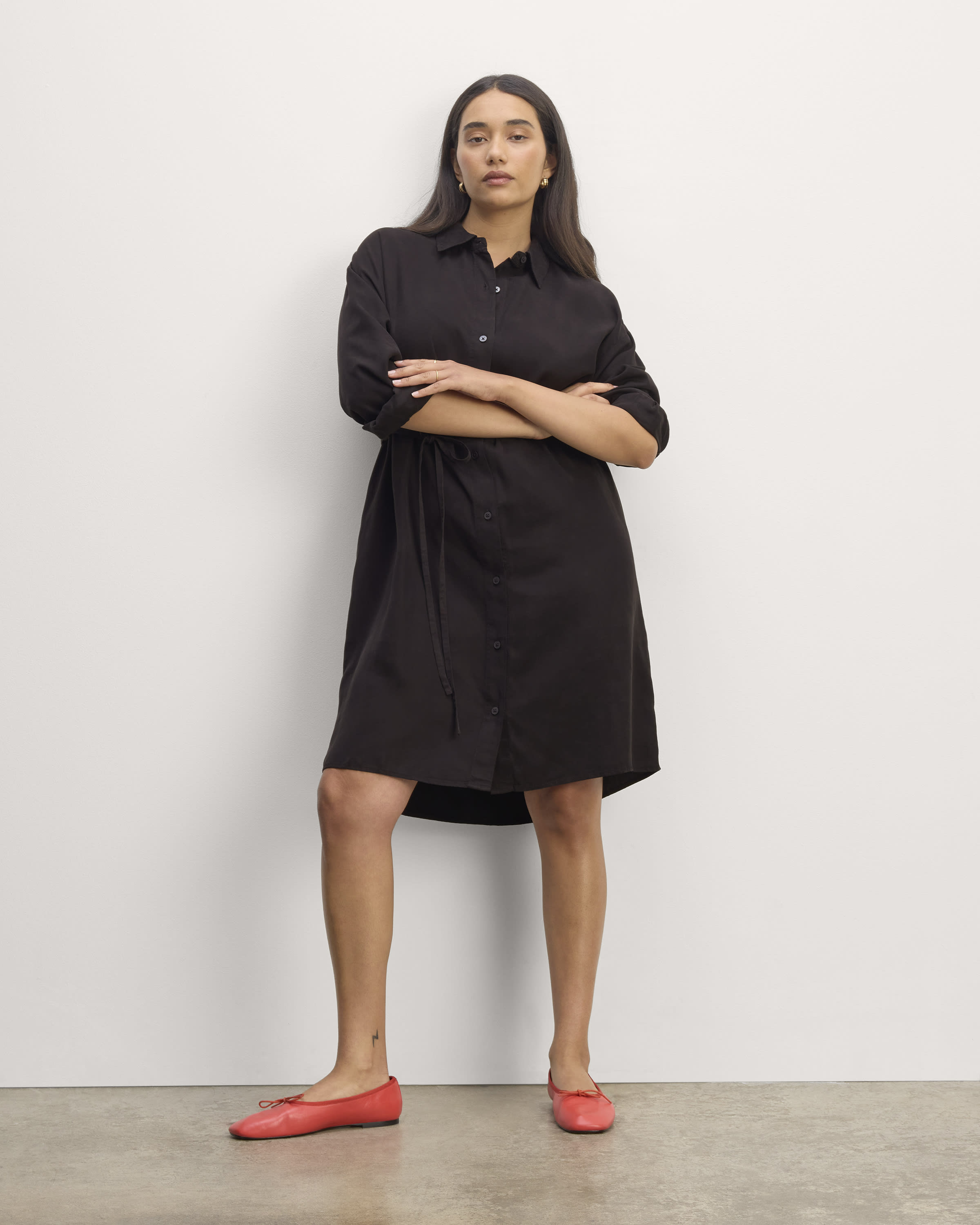 The Must-Have Shirtdress in Butterlite Black – Everlane
