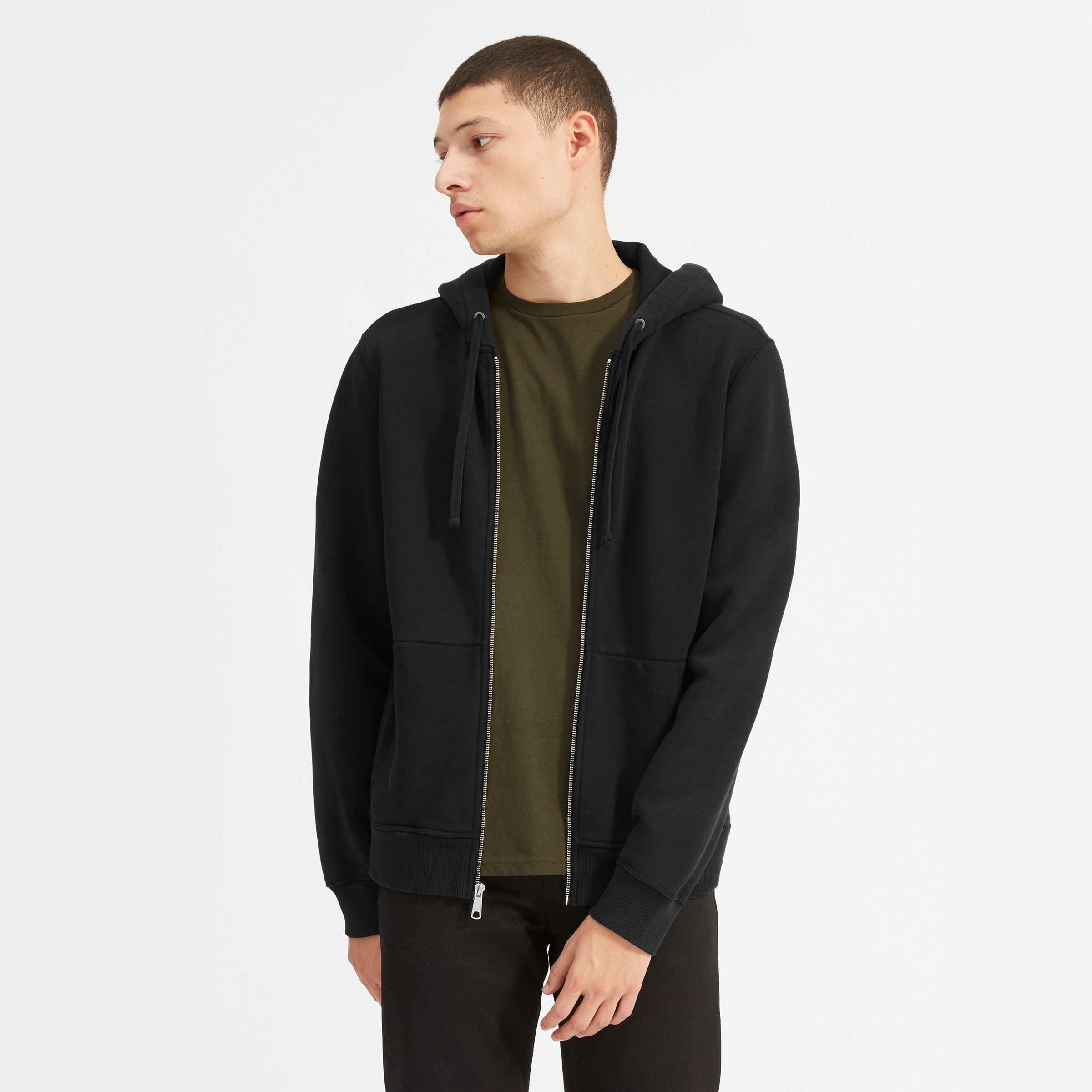 The 365 Fleece Zip Hoodie Washed Black – Everlane