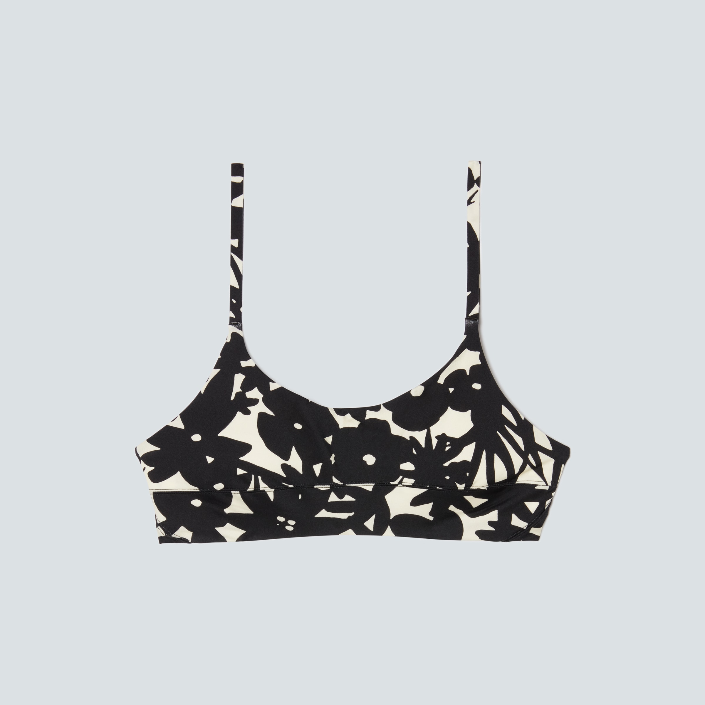 sturen Gaan officieel The Scoop-Neck Bikini Top Black / Canvas Floral – Everlane